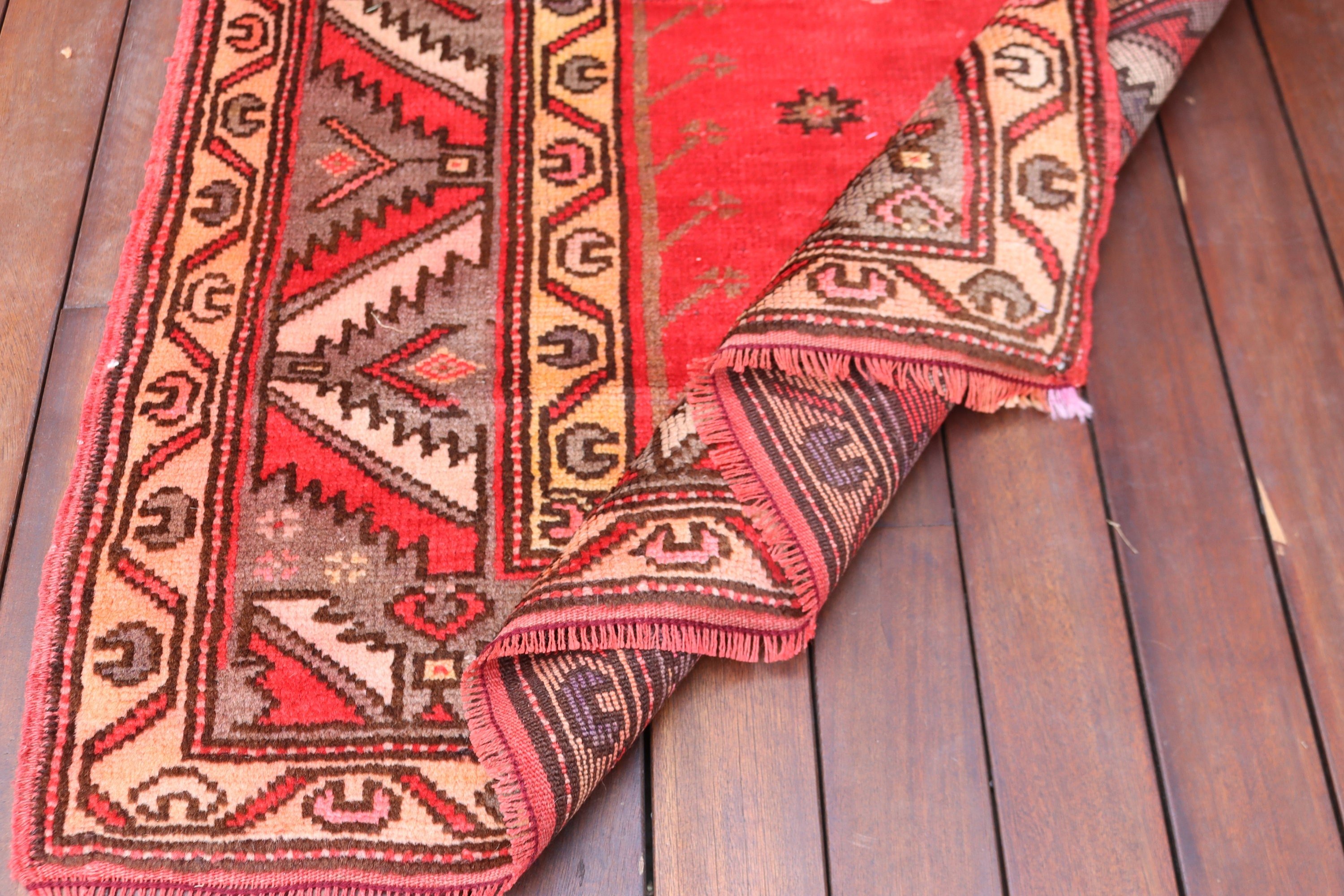 Türk Halısı, 3.5x5.7 ft Aksan Halıları, Kırmızı Oryantal Halılar, Dekoratif Halı, Vintage Halılar, Ev Dekor Halısı, Boho Vurgu Halısı, Yatak Odası Halıları