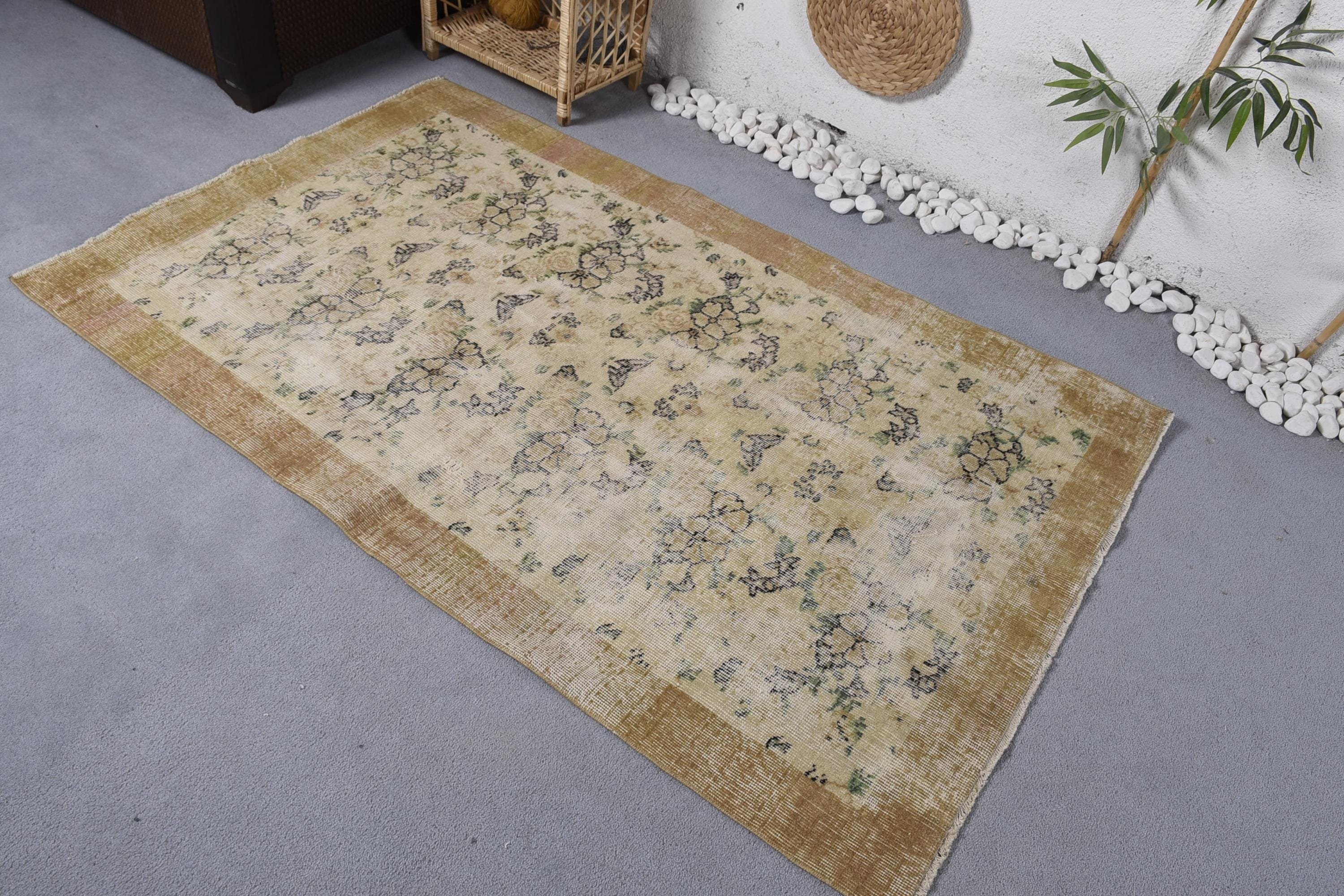 Modern Halı, Ofis Halısı, Boho Vurgulu Halı, 3,8x6,1 ft Vurgulu Halılar, Vintage Halı, Dekoratif Halılar, Türk Halıları, Bej Boho Halıları, Yün Halıları