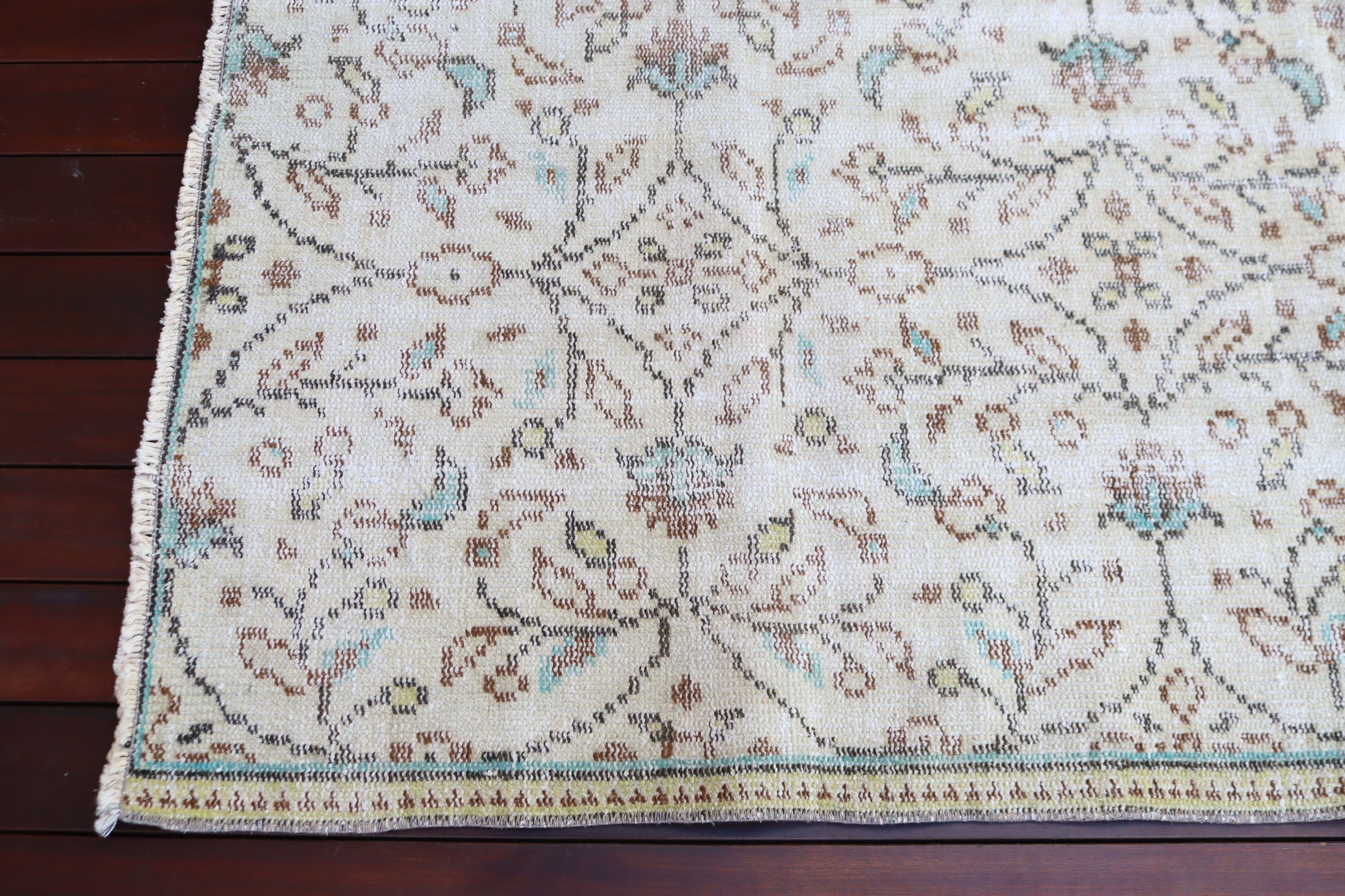 Türk Halıları, Anadolu Halısı, 2,9x6,2 ft Aksan Halıları, Vintage Halı, El Dokuma Halıları, Yatak Odası Halısı, Çocuk Odası Halıları, Bej Ev Dekorasyonu Halıları