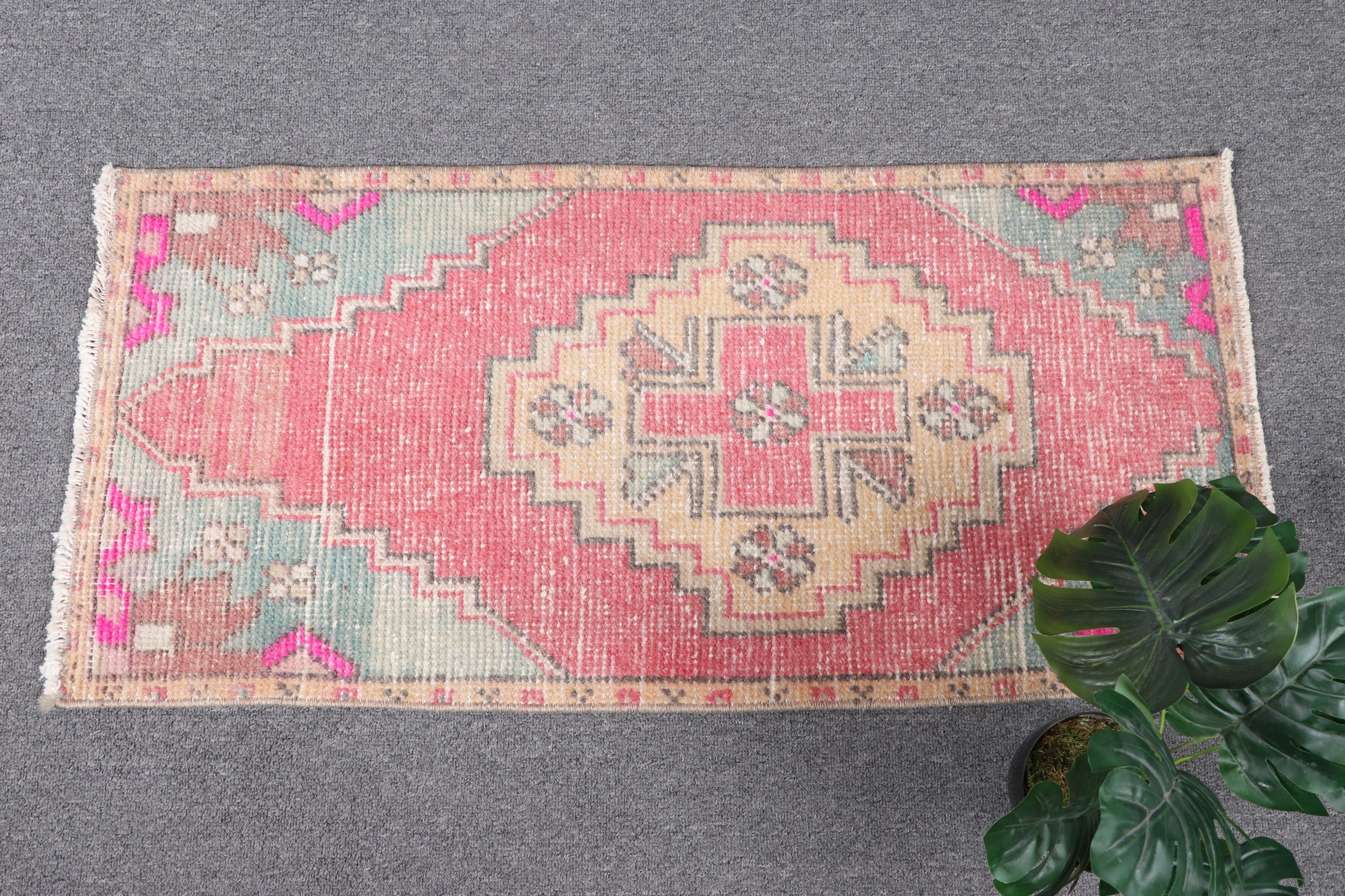 Entry Rug, Orange Oriental Rugs, Turkish Rugs, Rugs for Door Mat, Kitchen Rug, Vintage Rugs, Bath Rug, 1.5x3.1 ft Small Rug, Bedroom Rug