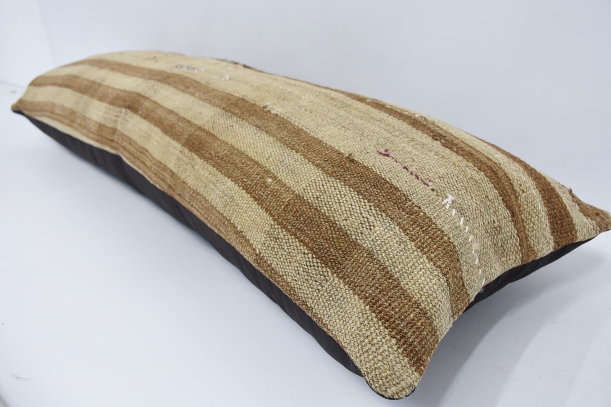 Couch Cushion Cover, 16"x48" Beige Cushion Case, Throw Kilim Pillow, Outdoor Cushion Cover, Vintage Kilim Throw Pillow, Kilim Pillow Cover