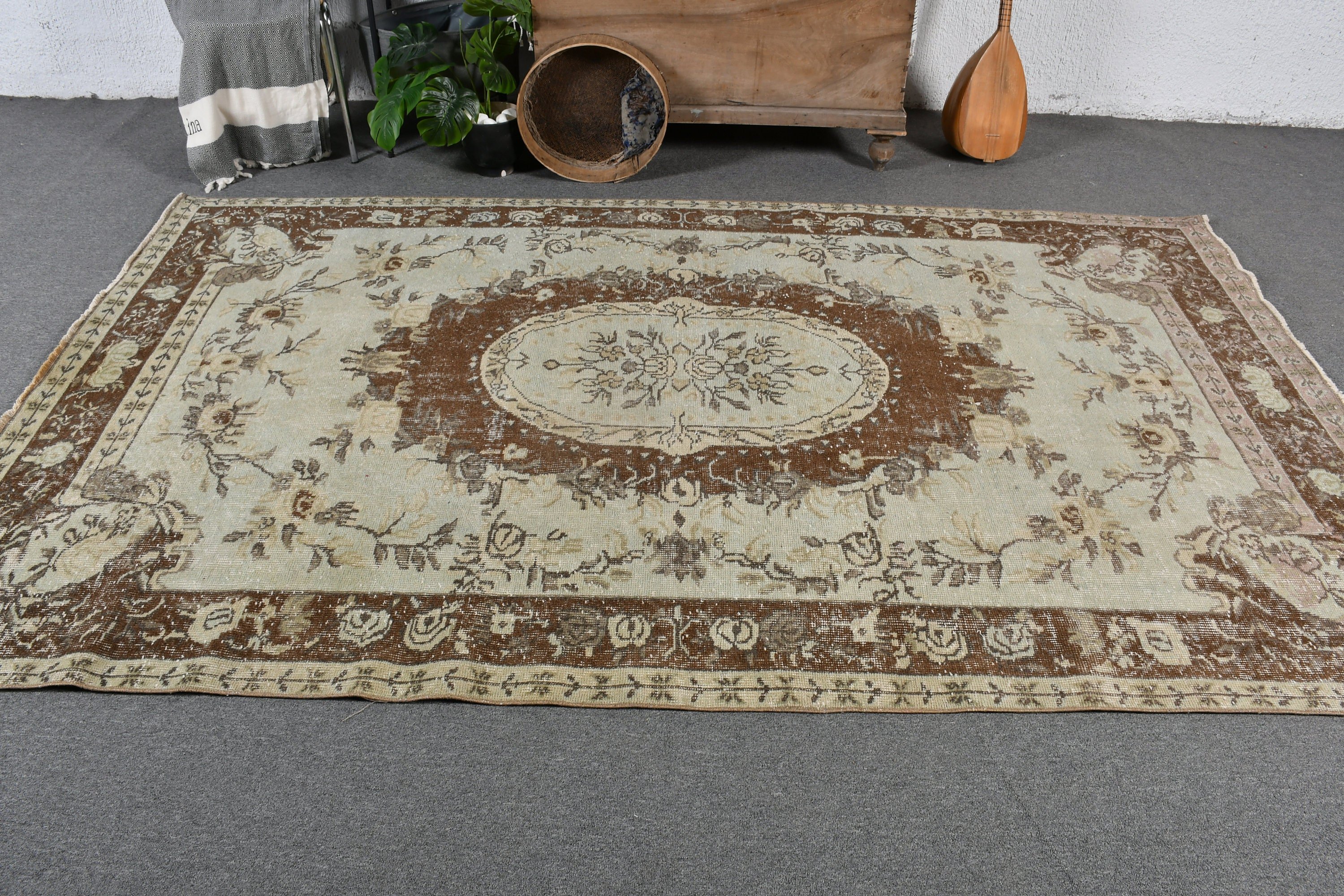 Outdoor Rugs, Brown Oriental Rug, Turkish Rugs, Bedroom Rugs, Vintage Rug, Floor Rug, Moroccan Rug, Living Room Rugs, 5.4x9 ft Large Rugs