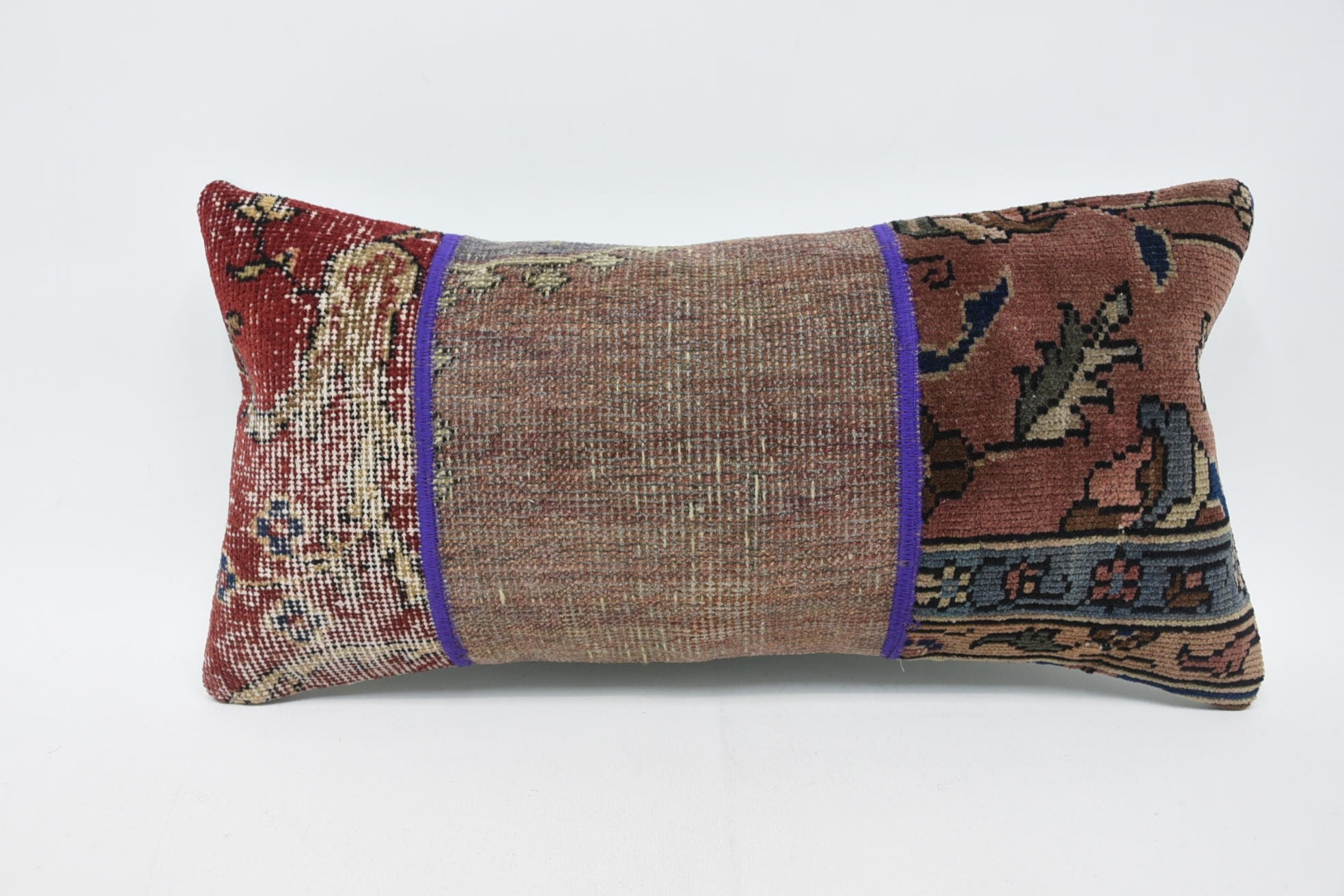 Destek Yastık Kılıfı, Rahat Kırlent Kılıfı, Boho Yastık, 12"x24" Kahverengi Yastık, Kilim Yastık, Kanepe Yastık