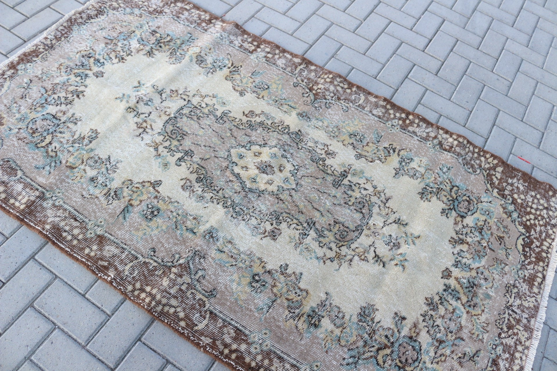 Oriental Rug, Turkish Rug, Vintage Rug, 3.8x6.7 ft Area Rugs, Rugs for Bedroom, Kitchen Rug, Ethnic Rug, Home Decor Rug, Brown Bedroom Rug