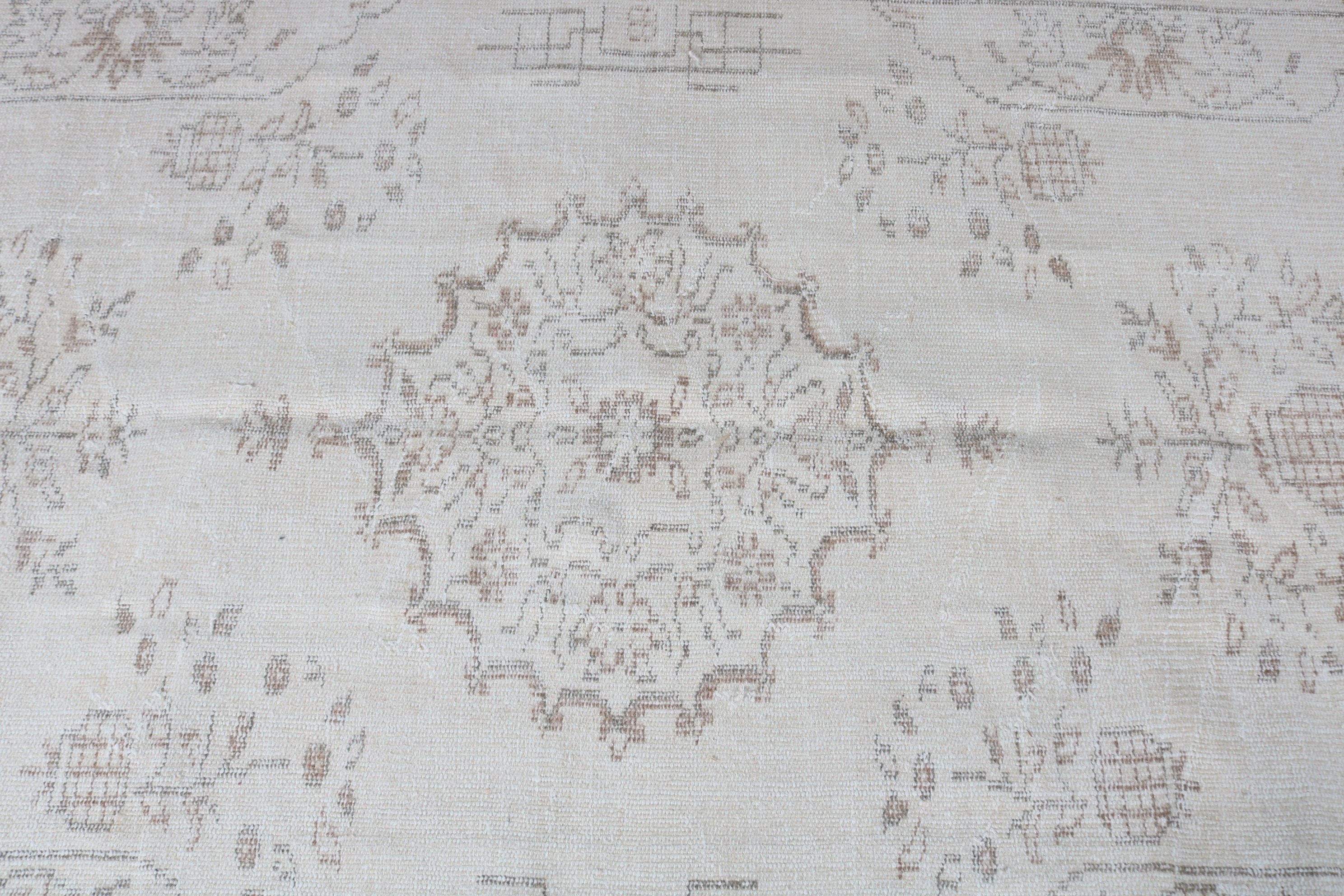 5.5x8.6 ft Large Rug, Vintage Rug, Anatolian Rugs, White Bedroom Rug, Retro Rug, Salon Rugs, Turkish Rugs, Dining Room Rugs