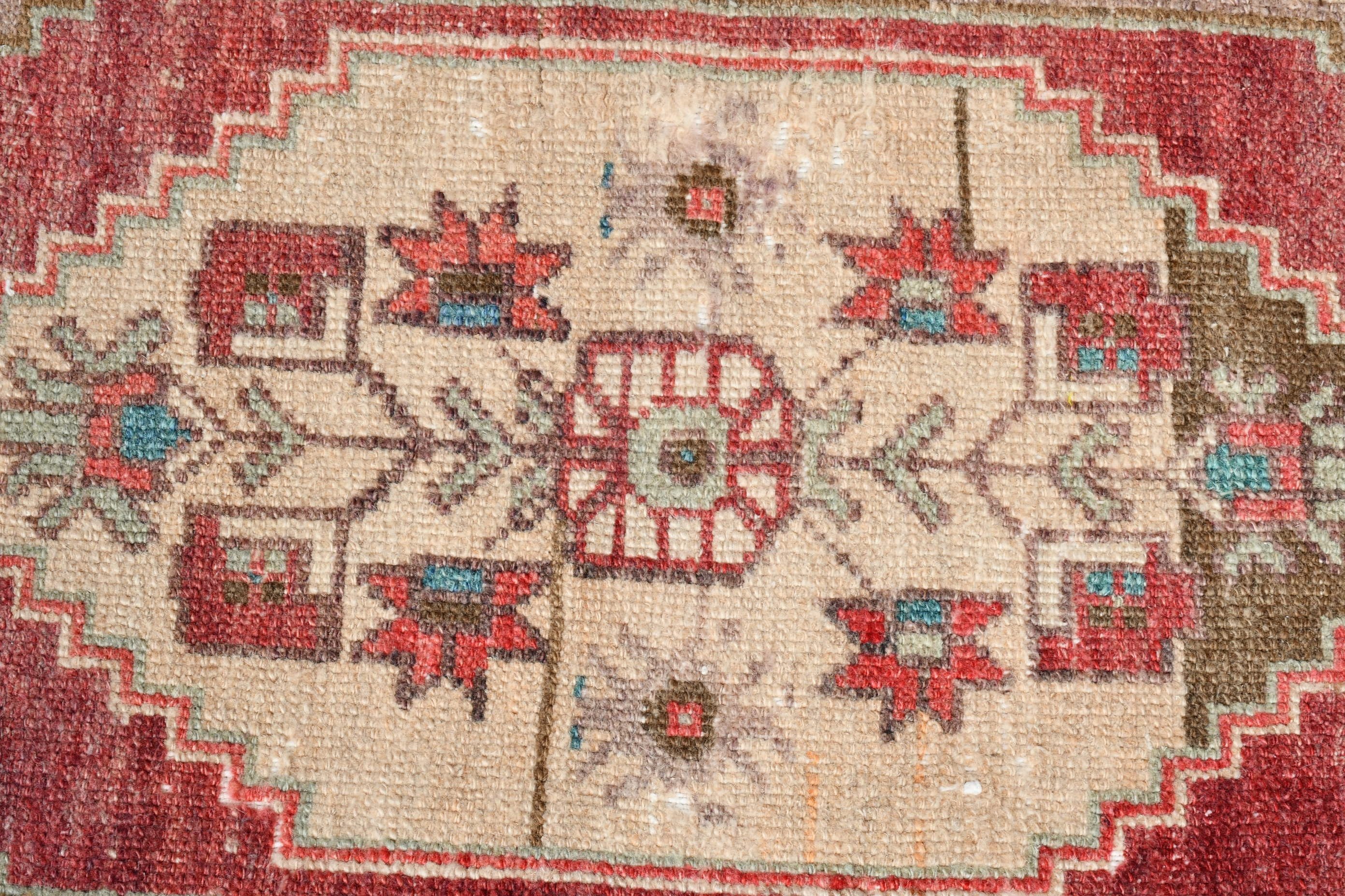 Yer Halıları, Mutfak Halıları, Vintage Halı, Mutfak Halısı, Giriş Halısı, Türk Halısı, Kahverengi 1.6x3.2 ft Küçük Halı, Kapı Paspası Halısı