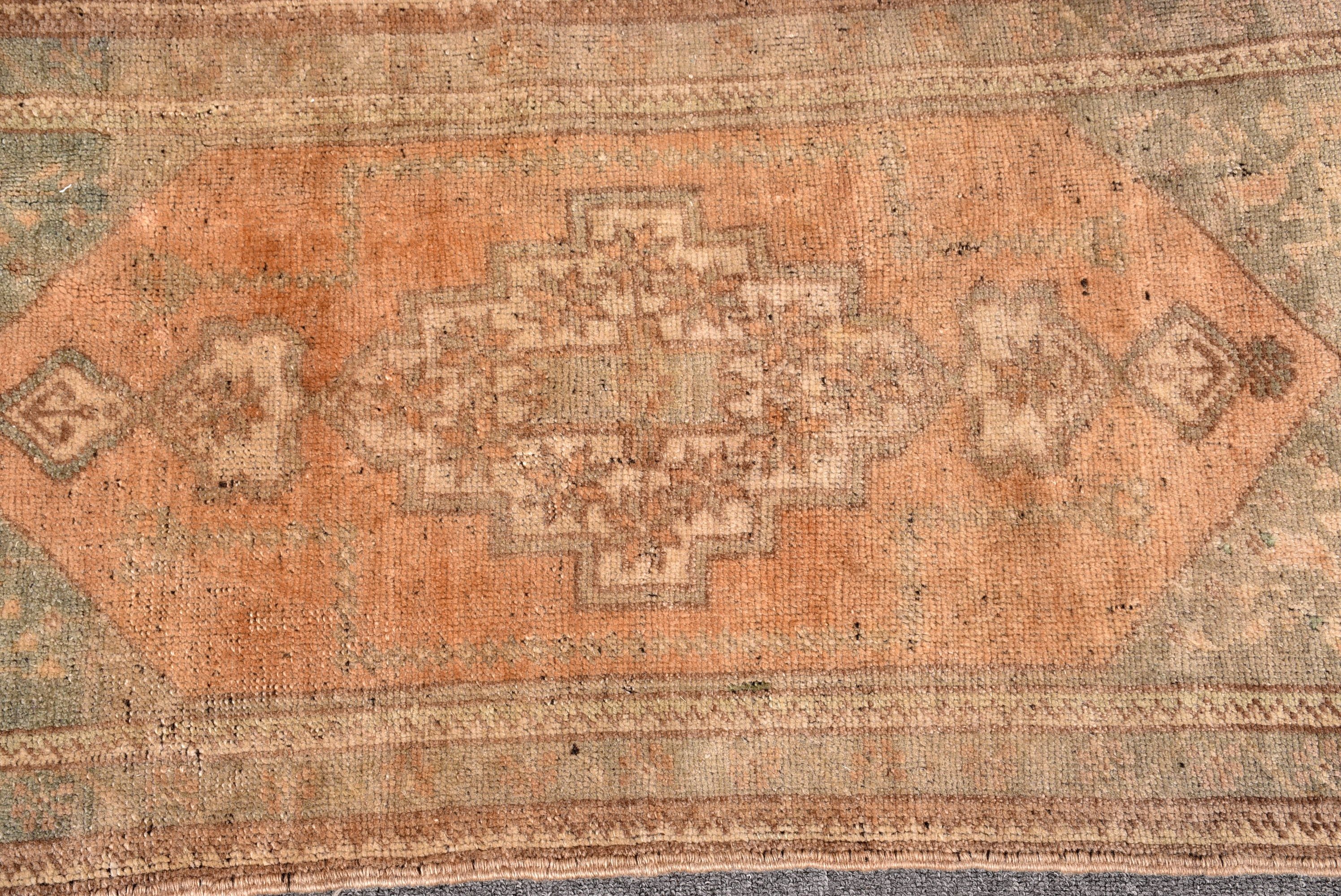 Vintage Rug, Turkish Rug, Small Vintage Rugs, Orange Neutral Rugs, Modern Rugs, 1.7x3.5 ft Small Rugs, Bathroom Rugs, Neutral Rugs