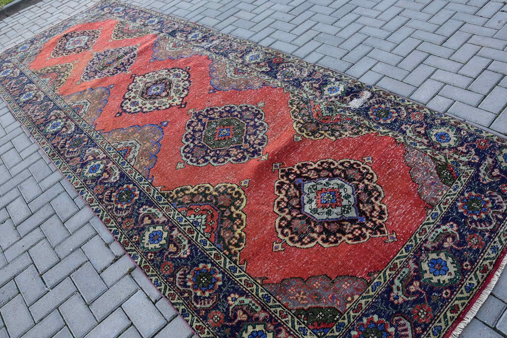 Türk Halıları, Havalı Halılar, Koridor Halısı, Koridor Halıları, Vintage Halı, 4.8x13.7 ft Yolluk Halıları, Renkli Halılar, Tribal Halı Yolluk Halıları