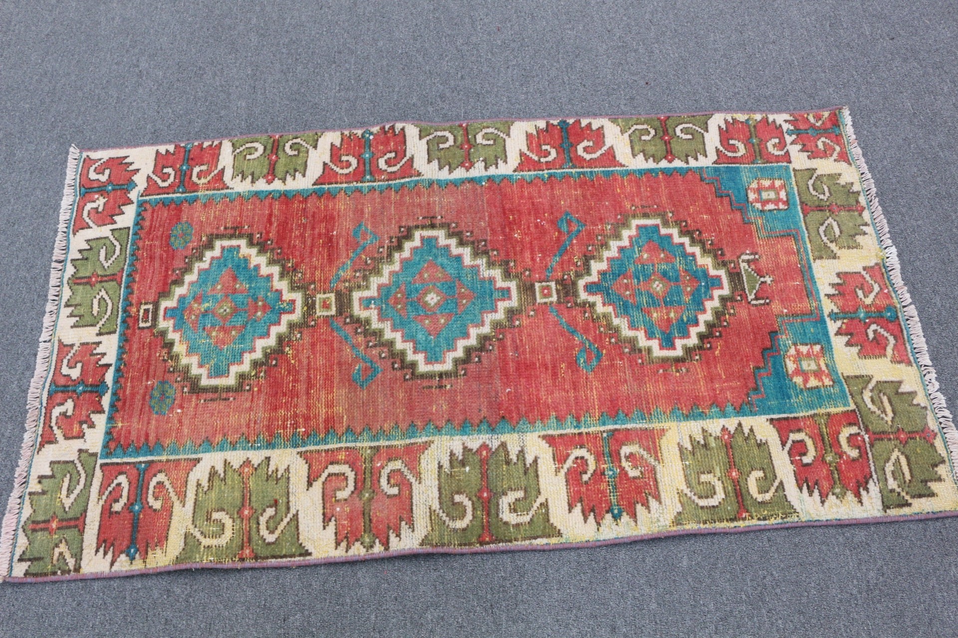 Oushak Rugs, Red Home Decor Rugs, 2.6x4.7 ft Small Rug, Turkish Rug, Vintage Rug, Moroccan Rug, Wall Hanging Rugs, Eclectic Rugs, Bath Rug
