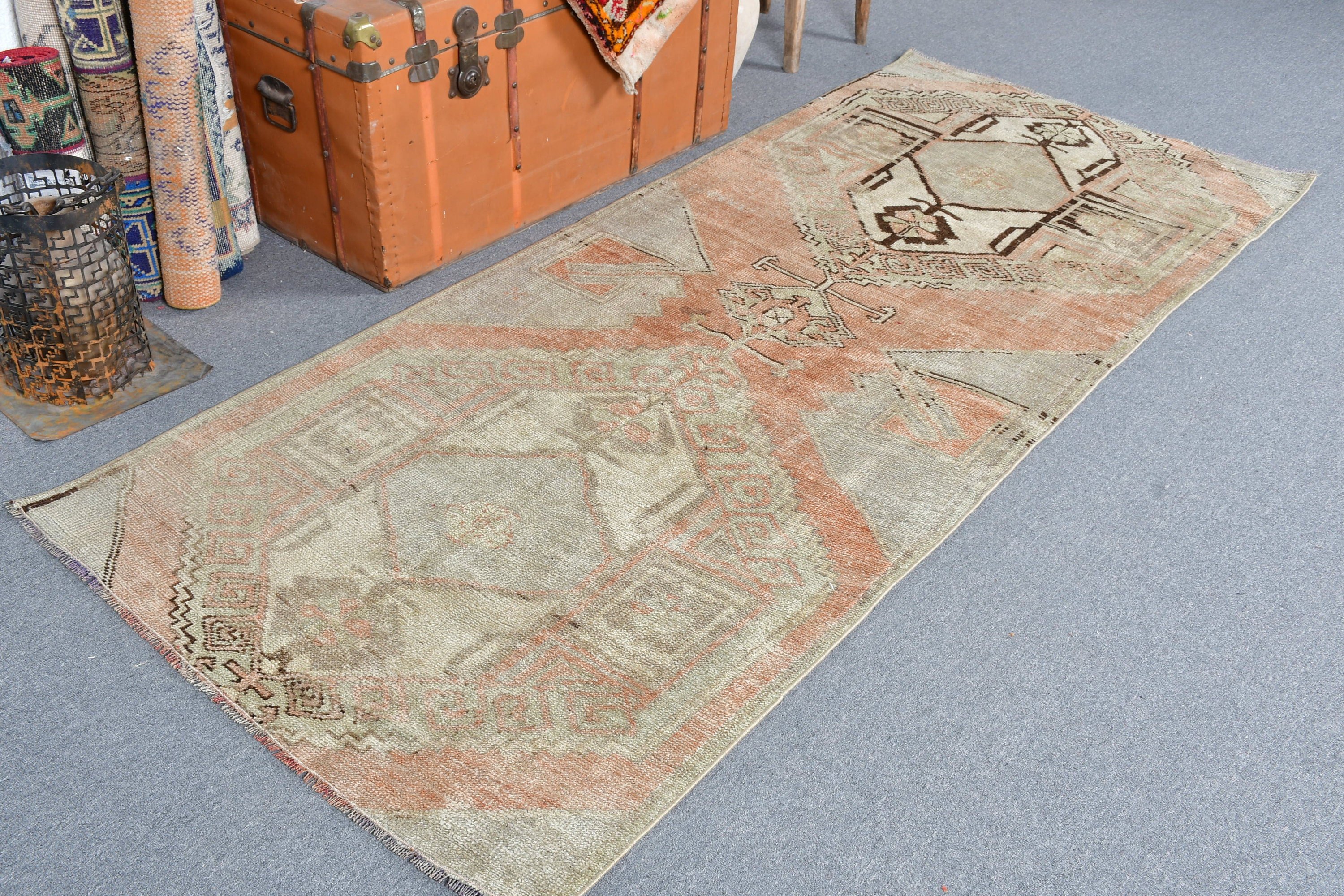 Turkish Rugs, Brown Anatolian Rugs, 3.3x7.9 ft Area Rug, Indoor Rugs, Anatolian Rugs, Vintage Rugs, Kitchen Rug, Rugs for Area, Old Rugs
