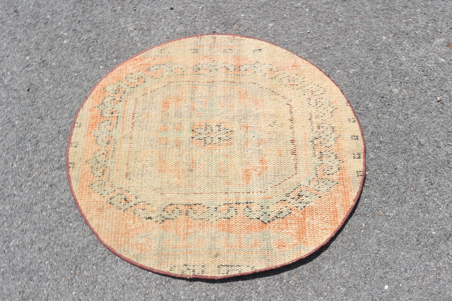 Orange Moroccan Rugs, Anatolian Rug, Floor Rug, Vintage Rug, Entry Rug, Wall Hanging Rug, Turkish Rugs, Antique Rug, 2.9x2.7 ft Small Rug