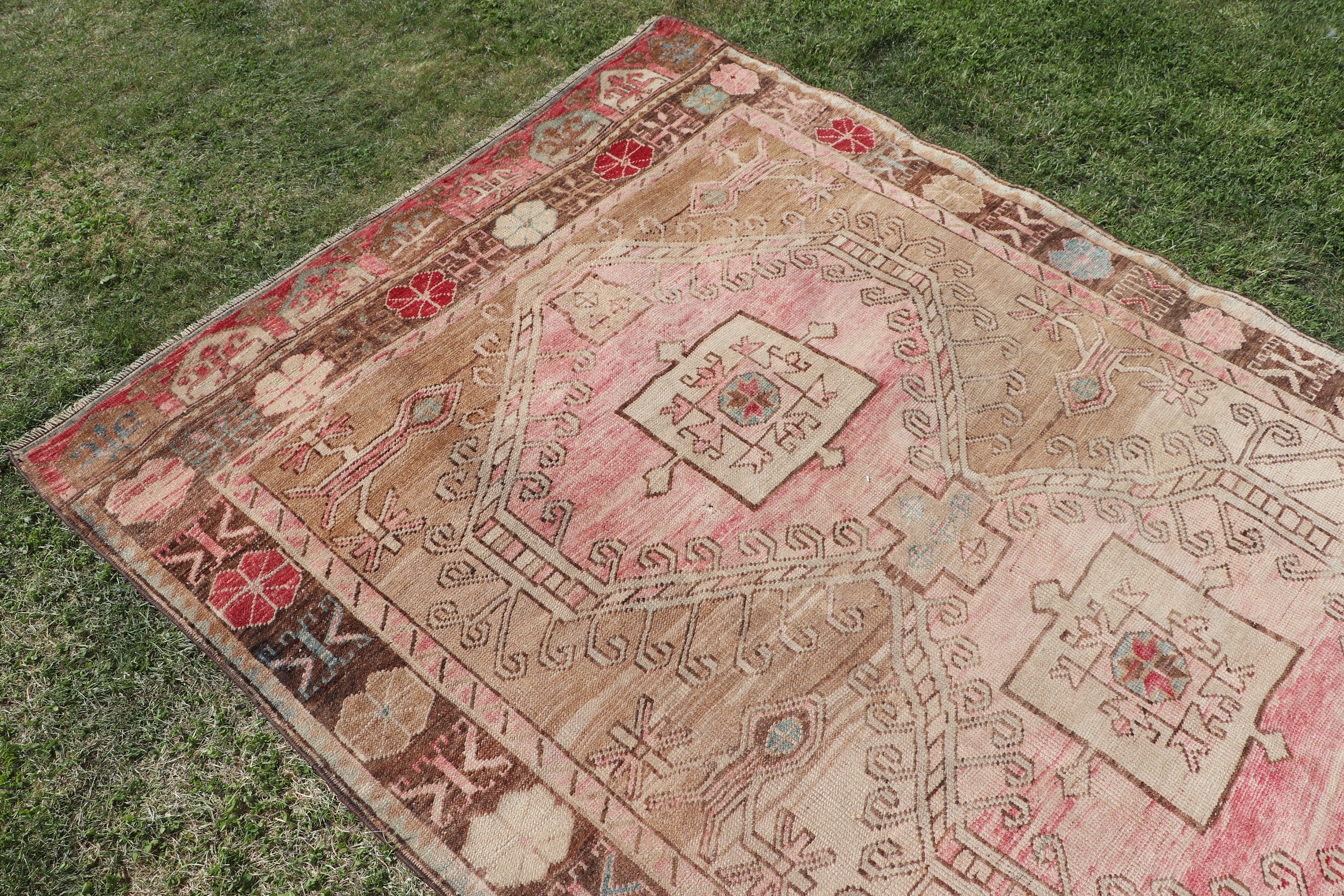 Düz Dokuma Halılar, Türk Halıları, Oturma Odası Halısı, 4.9x10.9 ft Büyük Halı, Büyük Boho Halıları, Vintage Halı, Fas Halısı, Bej Ev Dekor Halısı