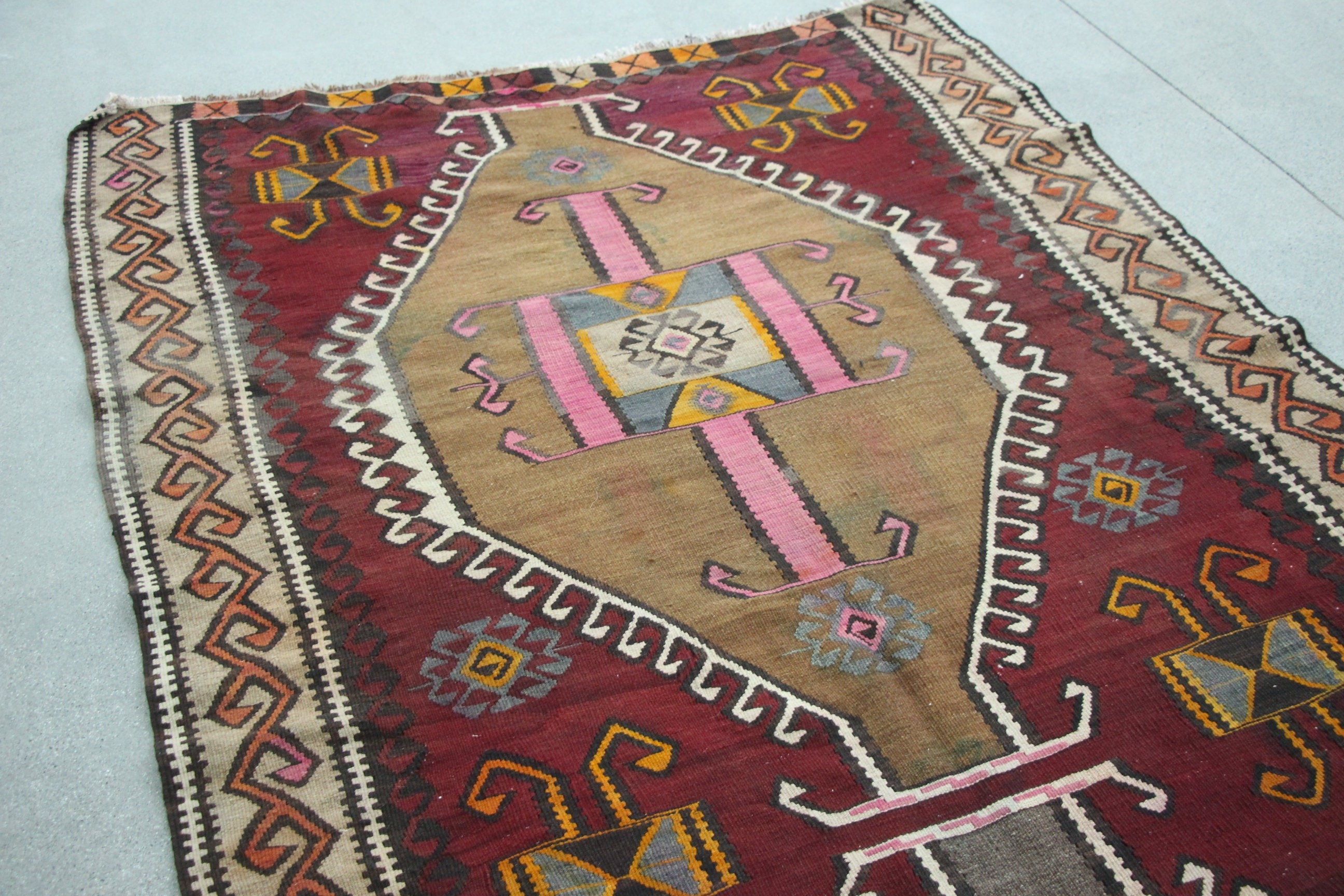 Koridor Halısı, Vintage Halı, Gökkuşağı Ev Dekor Halısı, Türk Halıları, Yer Halıları, Kilim, Koridor Halısı, 4.5x14.3 ft Runner Halıları, Ev Dekor Halısı