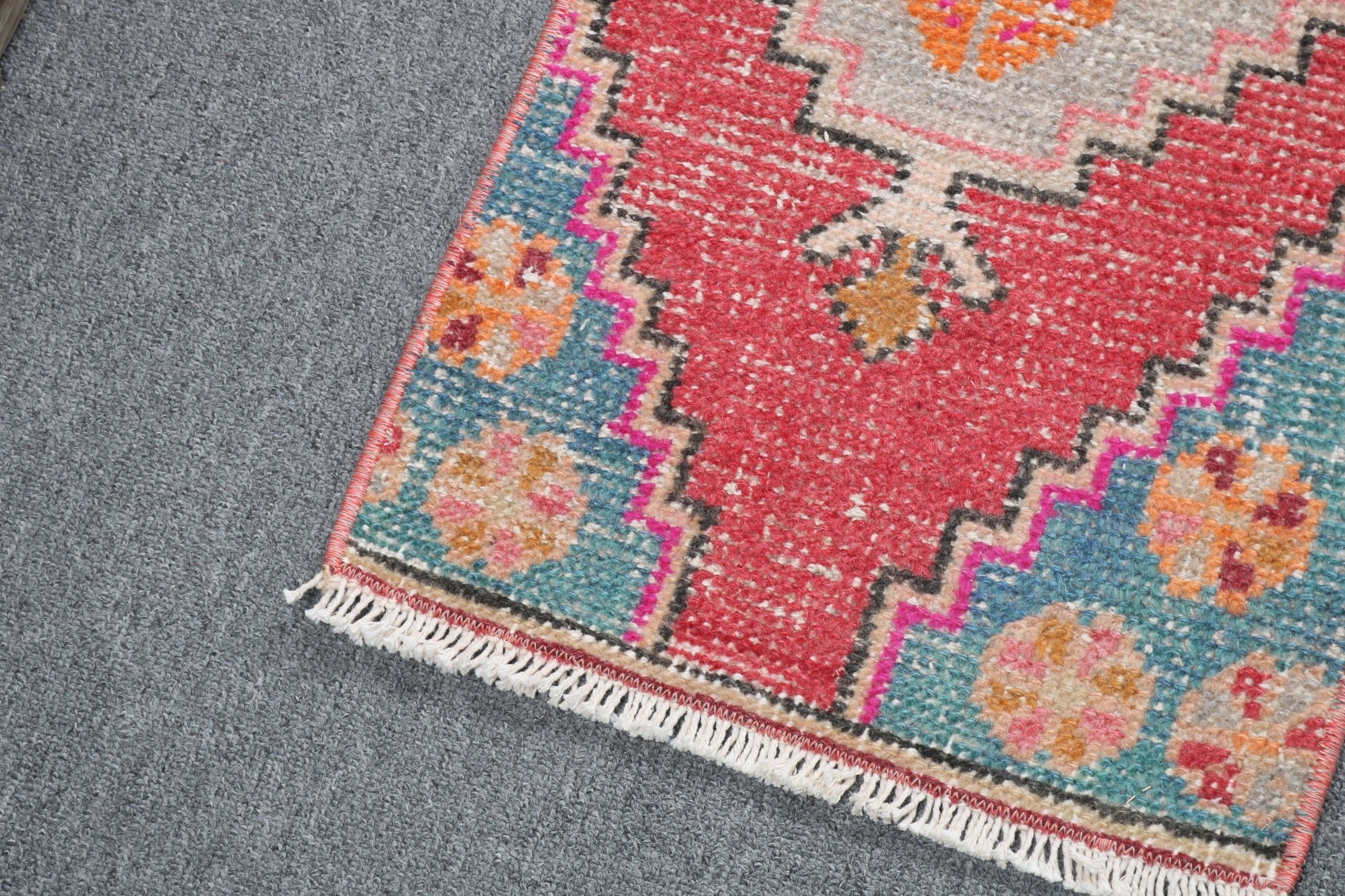 Red Cool Rugs, Small Boho Rug, Office Rug, 1.2x3.1 ft Small Rug, Vintage Rugs, Kitchen Rugs, Bedroom Rugs, Antique Rugs, Turkish Rugs