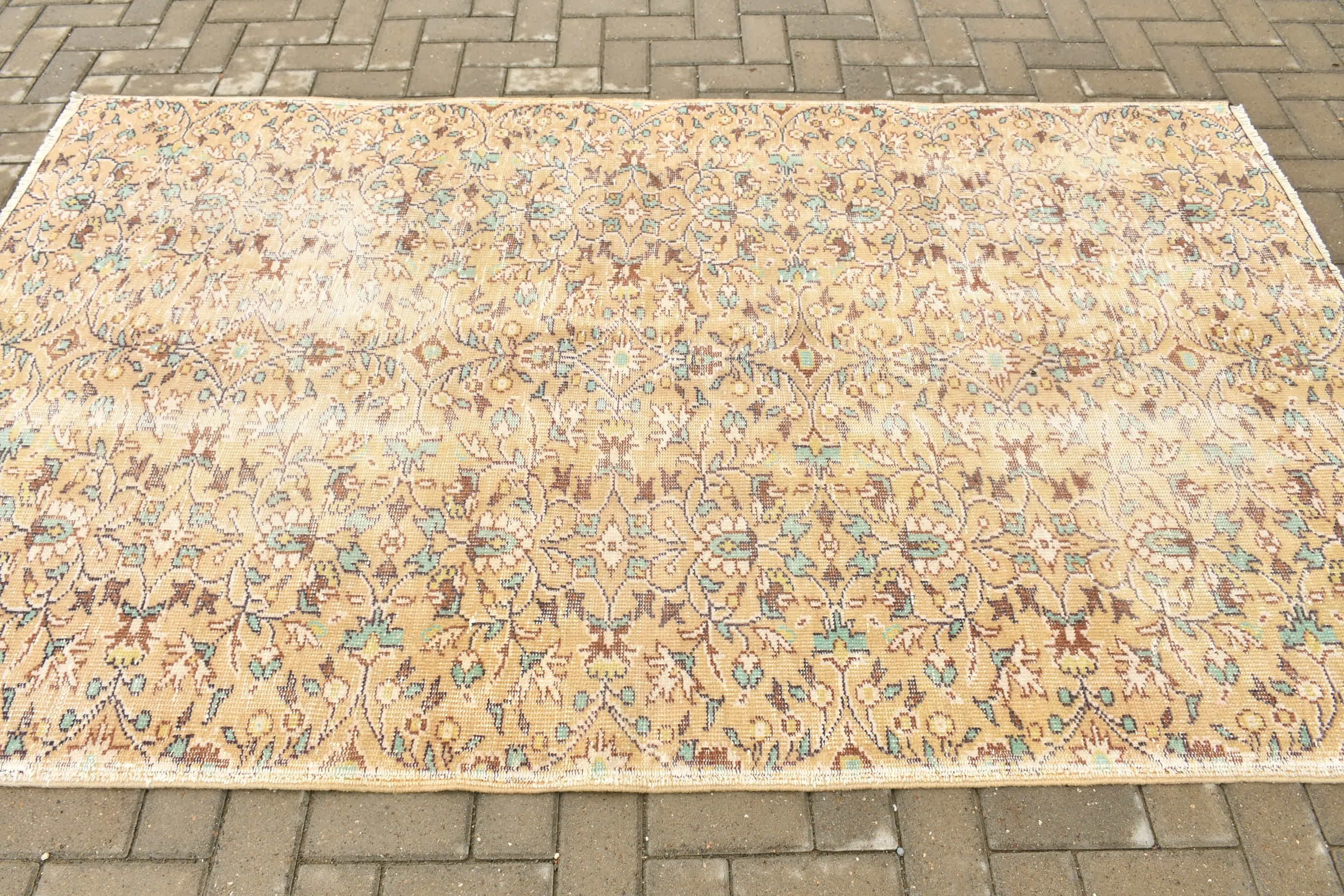 Ev Dekorasyonu Halıları, Bej Oryantal Halı, Alan Kilimleri, Oturma Odası Halısı, Vintage Halı, 4.7x8 ft Alan Halısı, Anadolu Halısı, Yer Halısı, Türk Halısı