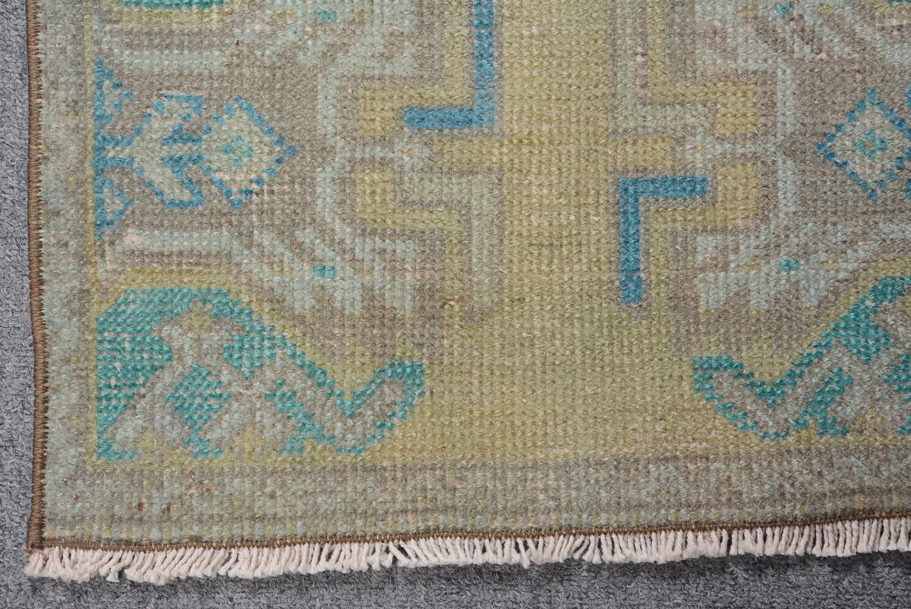 Kitchen Rugs, Bedroom Rug, Car Mat Rug, Home Decor Rug, 1.4x3.1 ft Small Rug, Vintage Rug, Cute Rug, Turkish Rugs, Green Oriental Rug