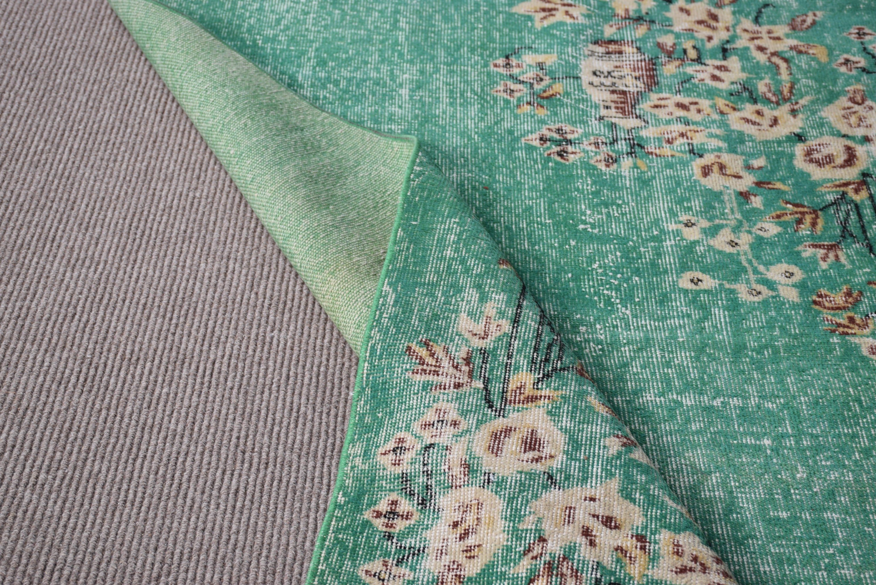 Oturma Odası Halısı, Yeşil Yer Halıları, Ev Dekorasyonu Halıları, Yemek Odası Halıları, Vintage Halılar, Türk Halıları, 3.7x6.7 ft Alan Halısı