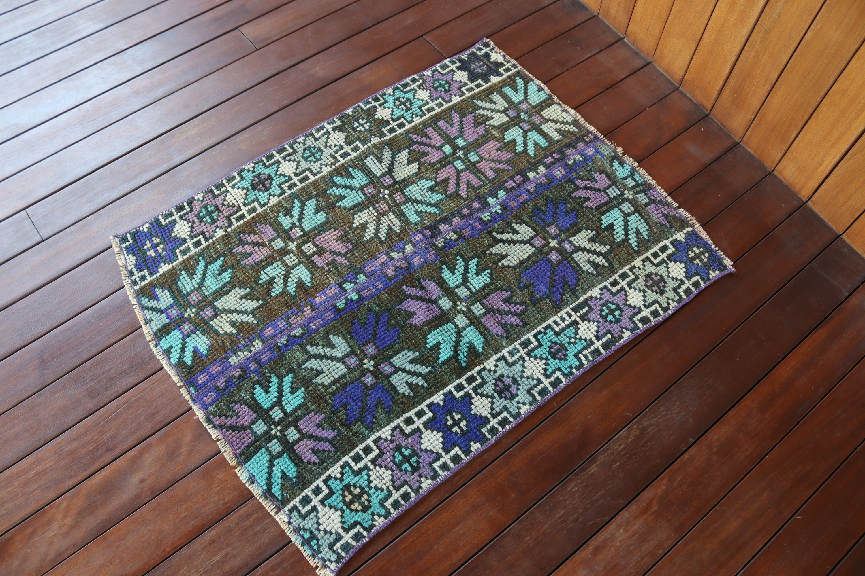 Mavi Ev Dekor Halıları, Çocuk Halıları, Vintage Halı, Duvara Asılı Halılar, Geometrik Halı, Türk Halıları, Anadolu Halısı, 2.3x3 ft Küçük Halılar