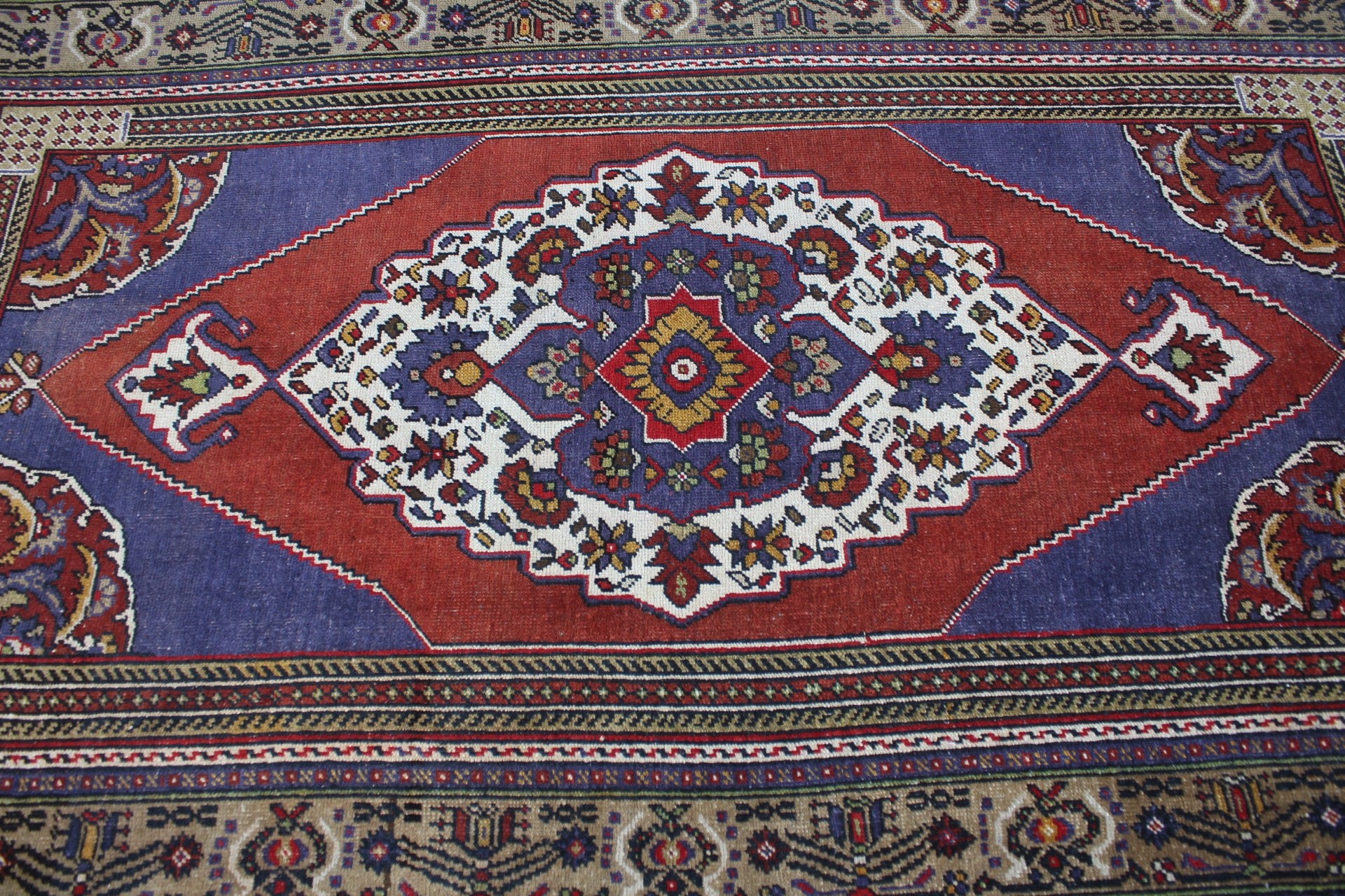 Vintage Halılar, Yemek Odası Halısı, Yün Halılar, Salon Halısı, Oushak Halısı, Yatak Odası Halıları, Kırmızı 4.8x8.4 ft Büyük Halı, Türk Halısı