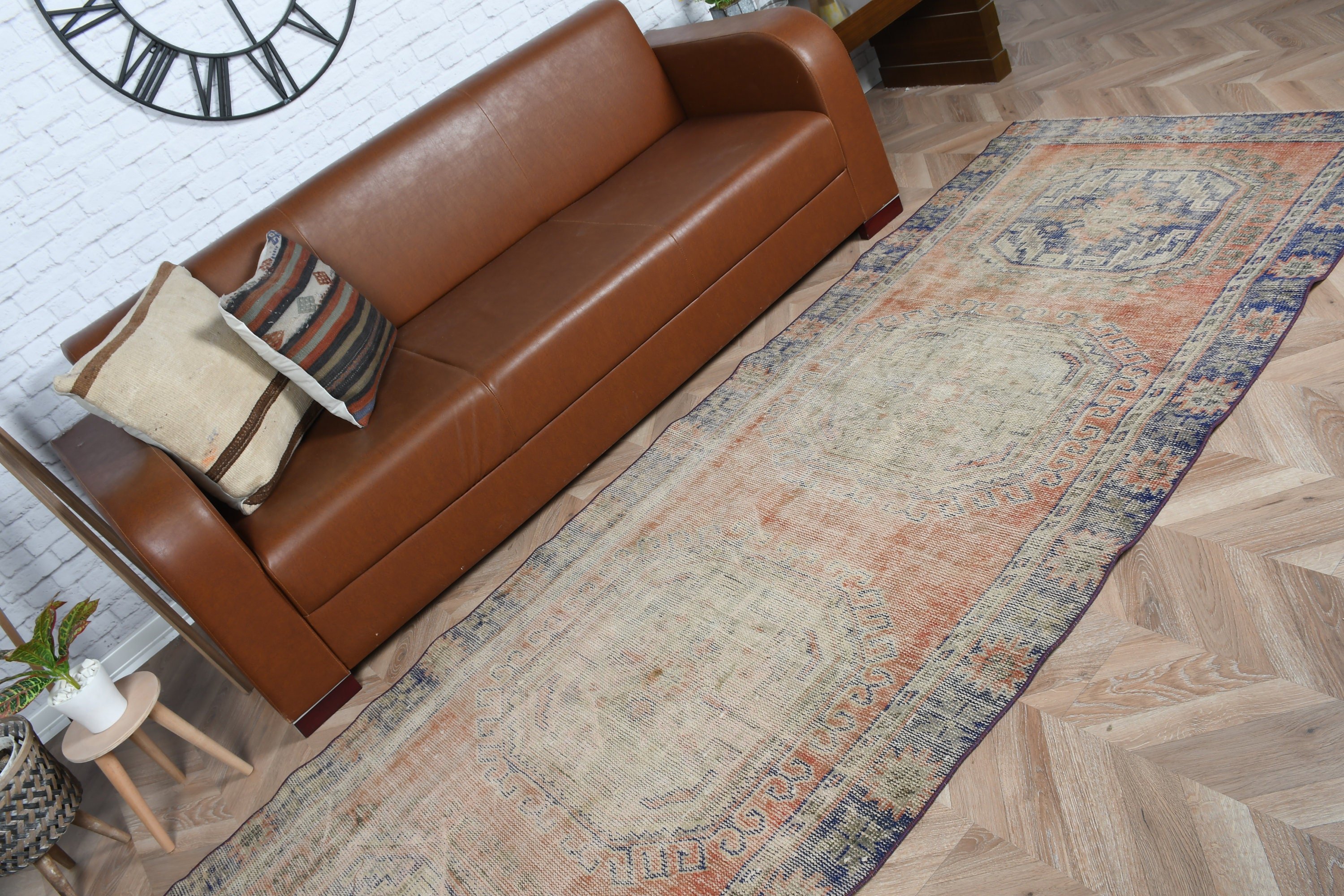 Turkish Rug, 3.5x10.7 ft Runner Rug, Vintage Rug, Orange Bedroom Rug, Rugs for Hallway, Home Decor Rugs, Kitchen Rug