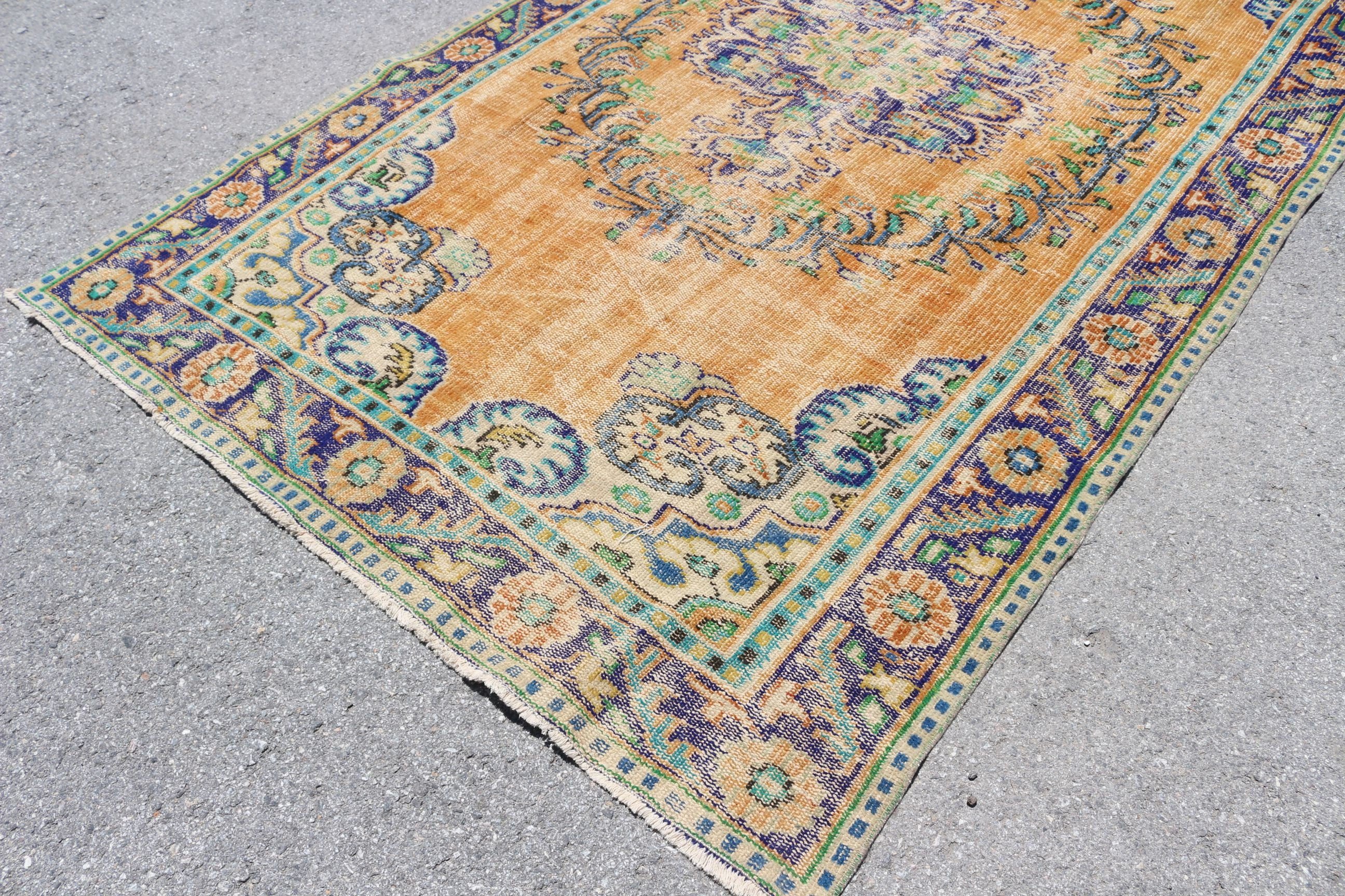 Salon Halıları, Vintage Halılar, Oturma Odası Halısı, Türk Halısı, Turuncu Havalı Halılar, Yatak Odası Halısı, 5.7x9.6 ft Büyük Halı, Yün Halı, Anadolu Halıları