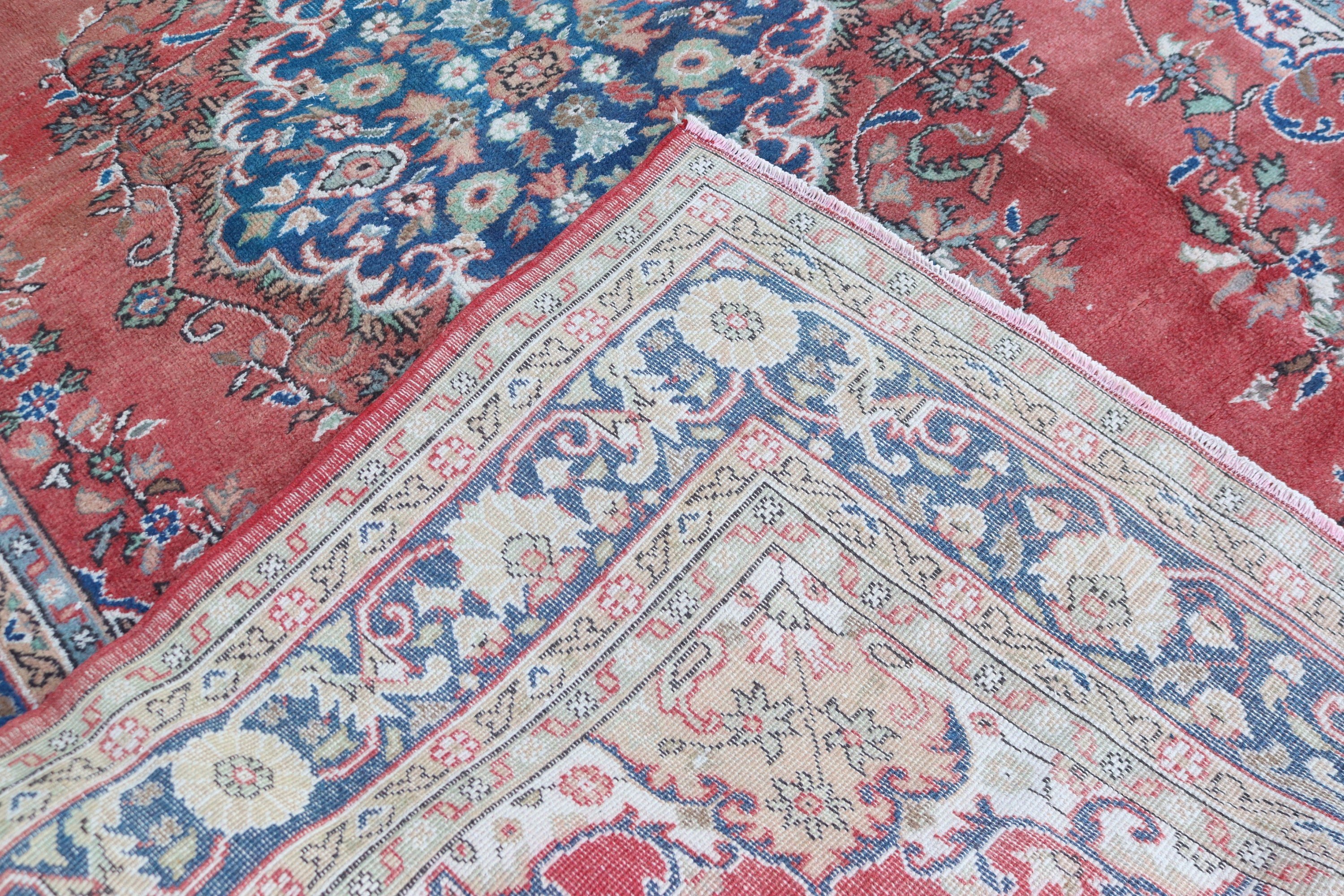 Kırmızı Mutfak Halıları, Türk Halıları, Vintage Halılar, Oryantal Halılar, Büyük Vintage Halılar, Büyük Oushak Halı, Harika Halılar, 6.6x10 ft Büyük Halı, Boho Halı