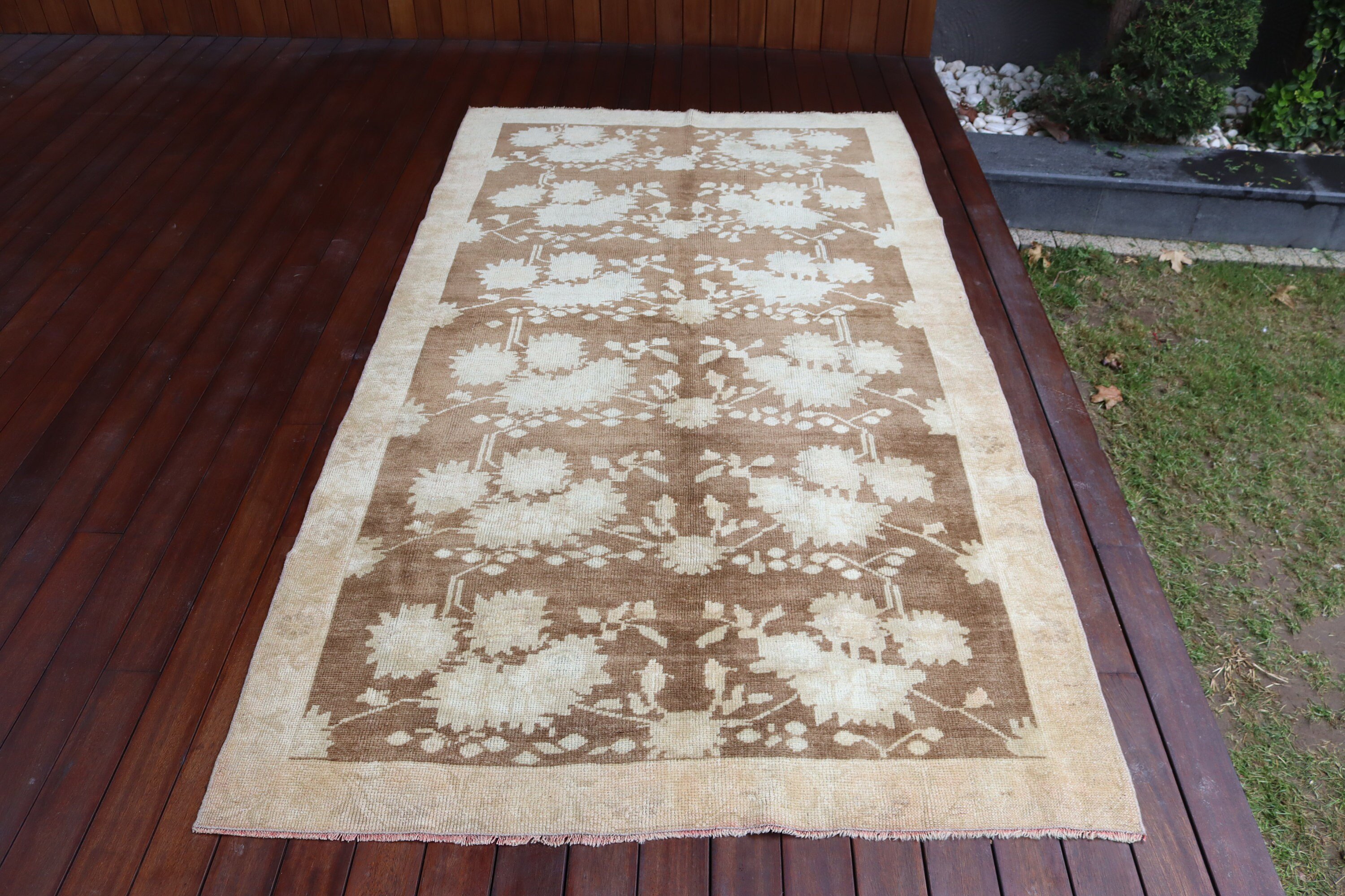 Moroccan Rugs, Beige Antique Rugs, Oushak Area Rug, 4.2x7.8 ft Area Rug, Turkey Rug, Floor Rugs, Vintage Rug, Turkish Rug, Dining Room Rugs