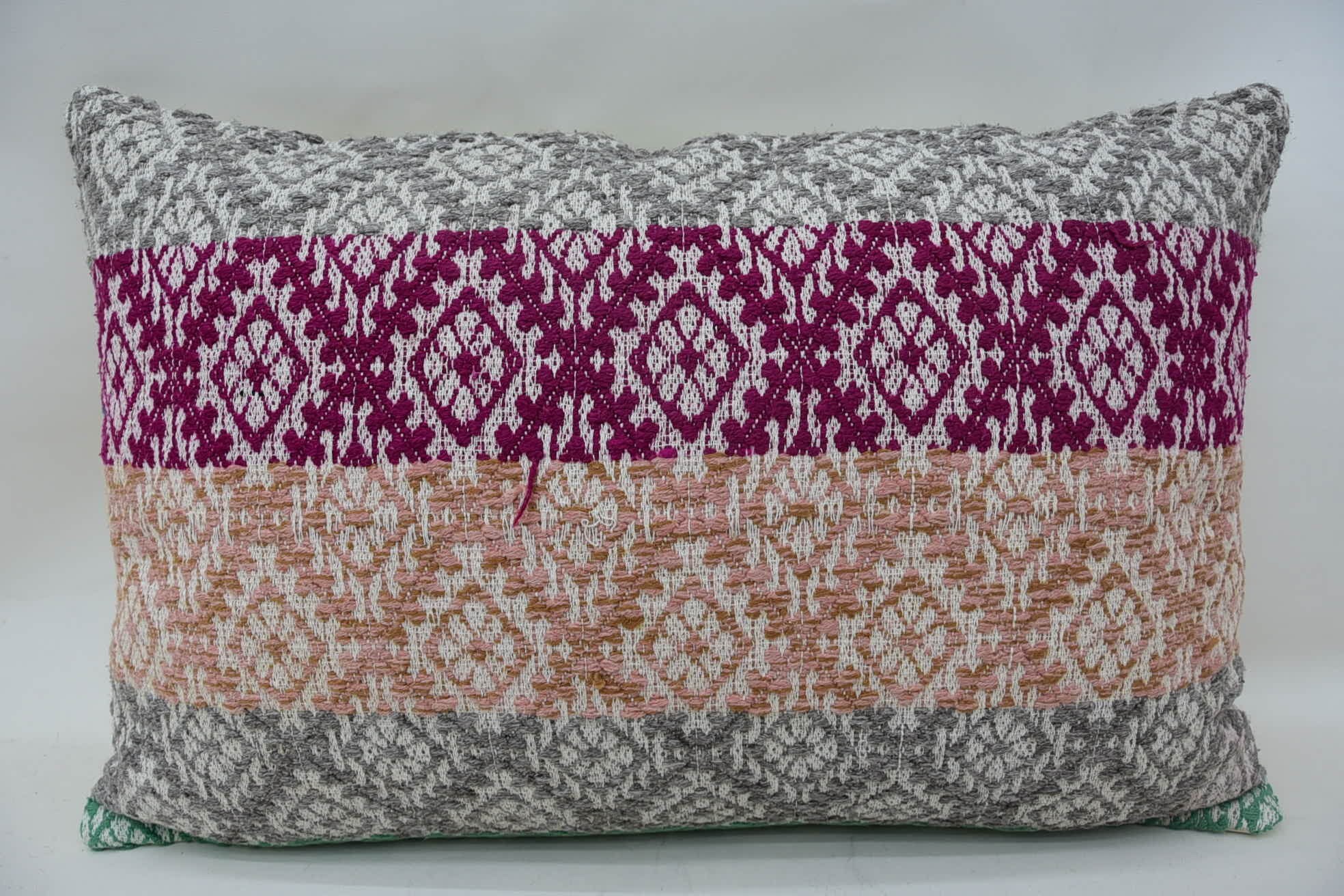 Gift Pillow, 16"x24" Gray Cushion, Ethnic Pillow Cover Pillow Cover, Pillow for Couch, Aztec Cushion Cover, Throw Kilim Pillow