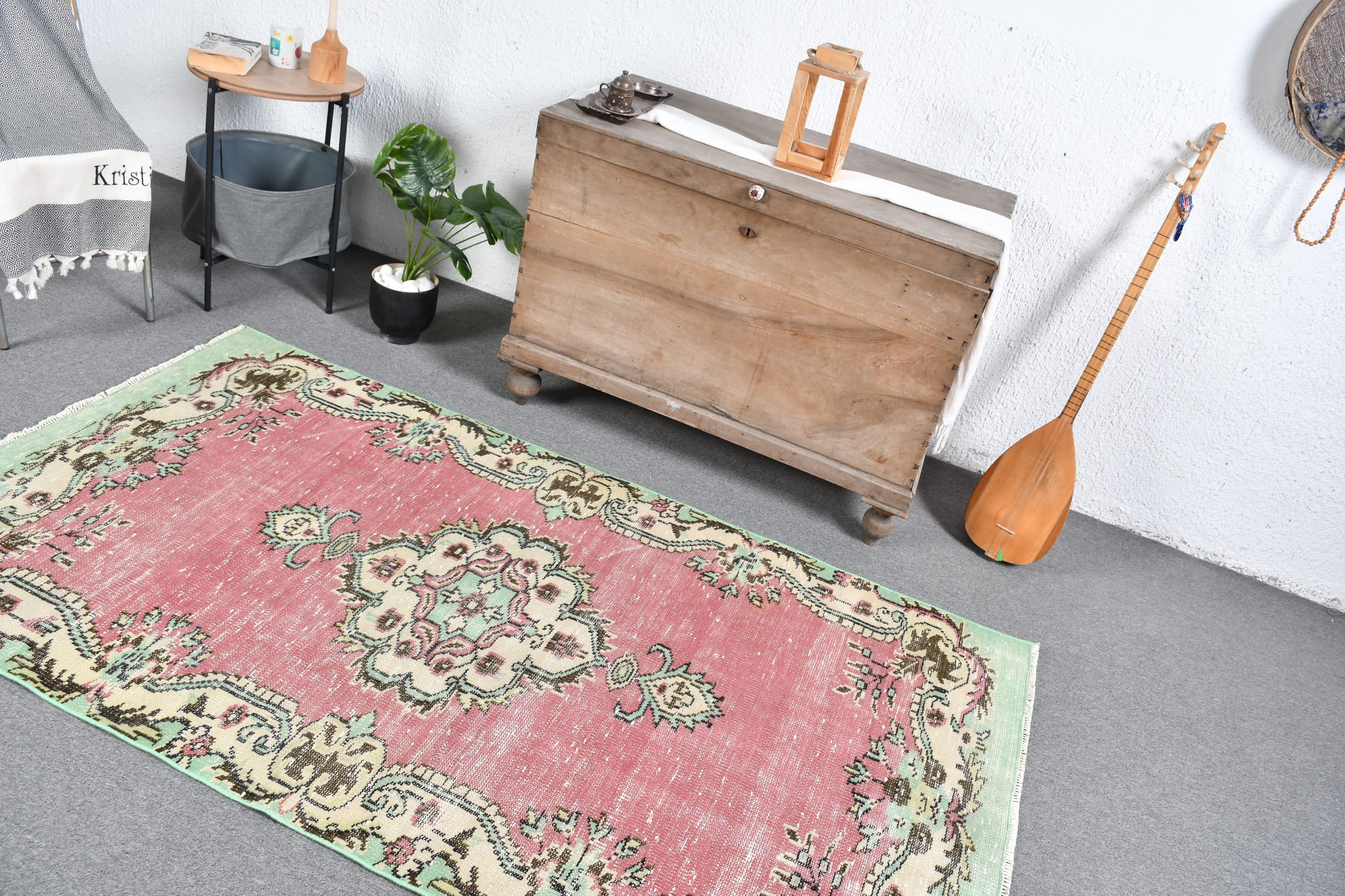 Red Kitchen Rugs, 3.8x6.7 ft Area Rug, Dining Room Rug, Moroccan Rug, Antique Rug, Bohemian Rug, Turkish Rugs, Vintage Rug, Living Room Rug