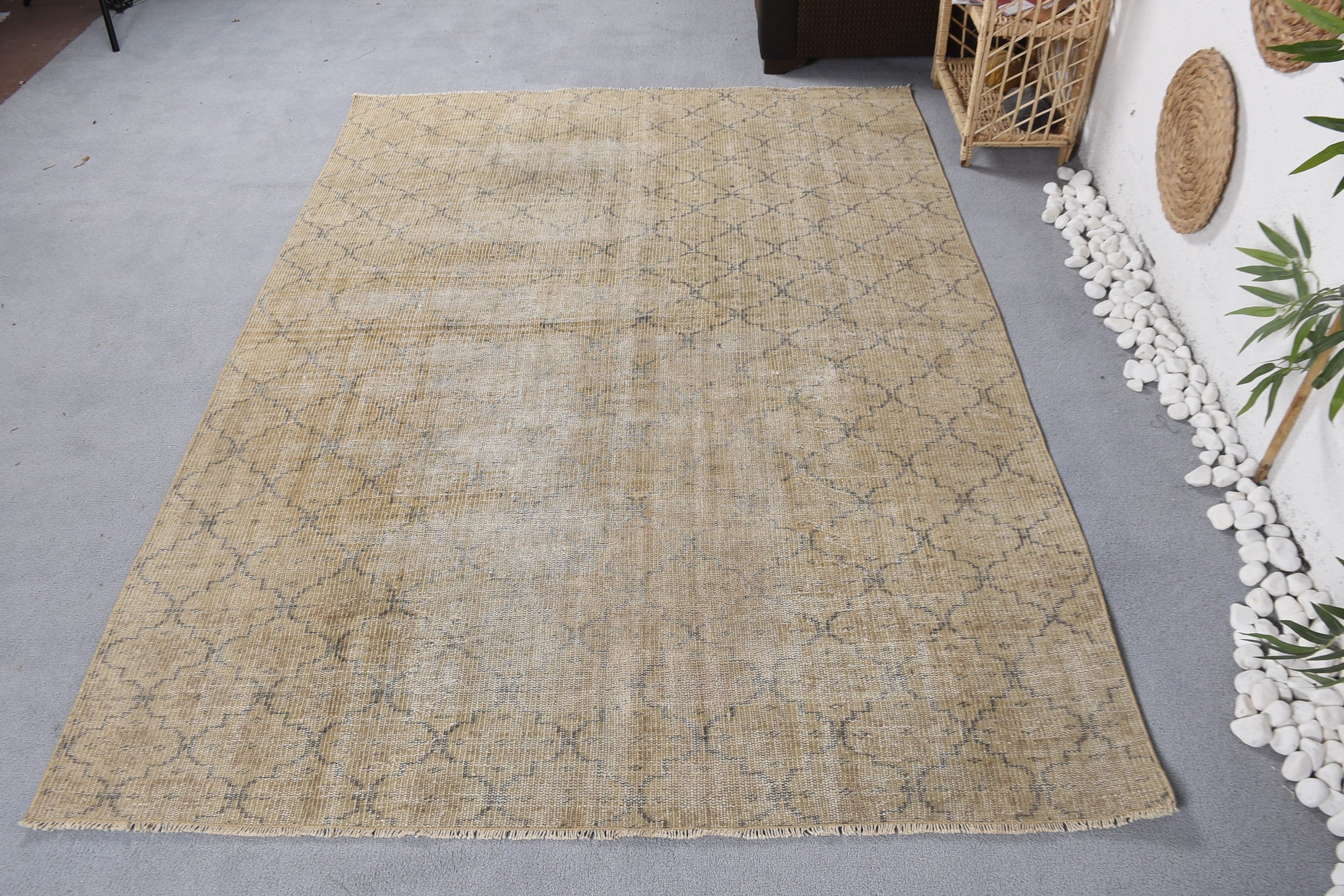 Dining Room Rugs, Bronze Home Decor Rug, 5.4x7.4 ft Area Rugs, Turkish Rug, Vintage Rug, Bedroom Rugs, Oriental Rug, Anatolian Rug