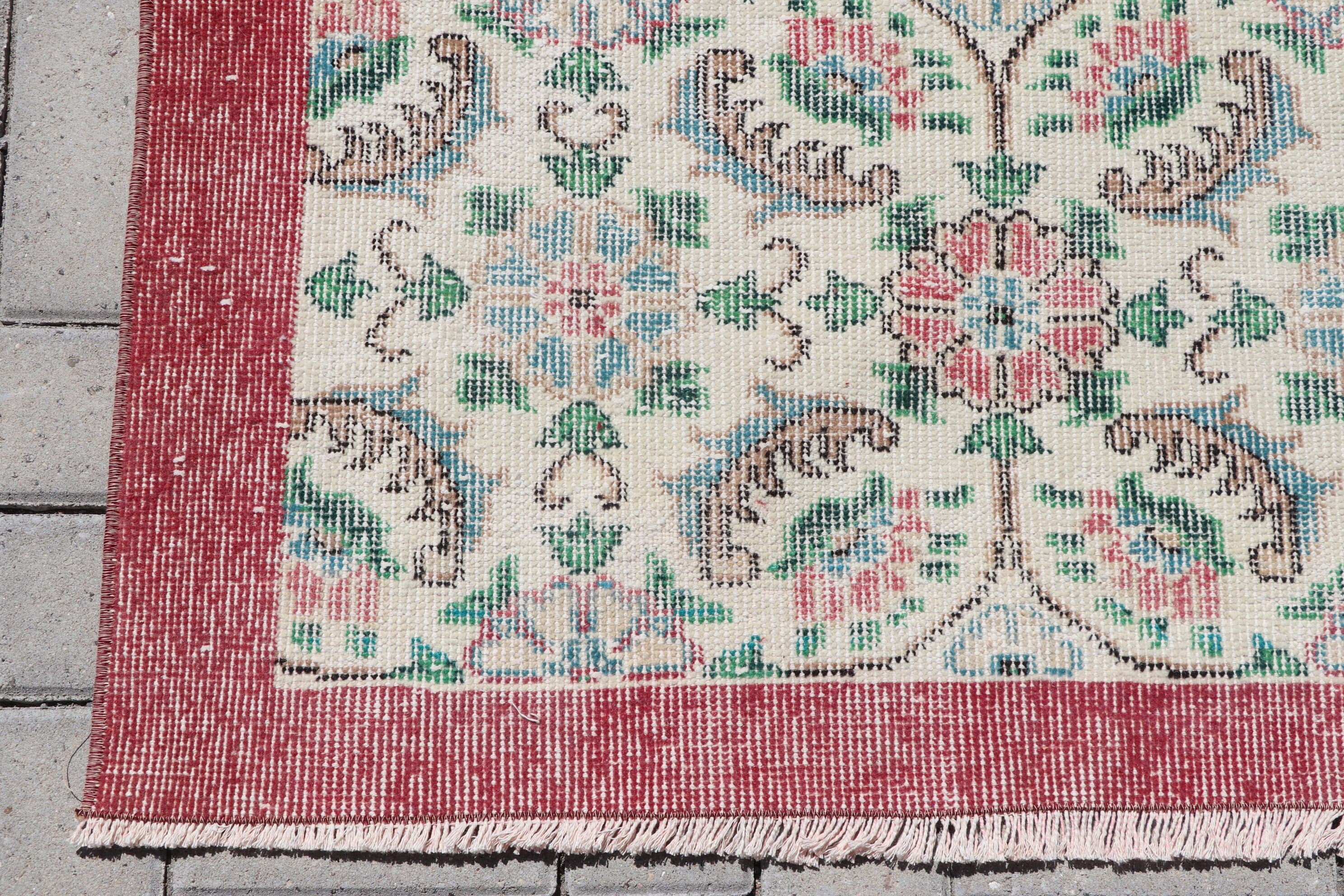 Türk Halısı, Oturma Odası Halıları, Oturma Odası Halısı, Yatak Odası Halısı, Kırmızı Soğuk Halı, Yün Halı, Vintage Halılar, 6.2x10.2 ft Büyük Halı