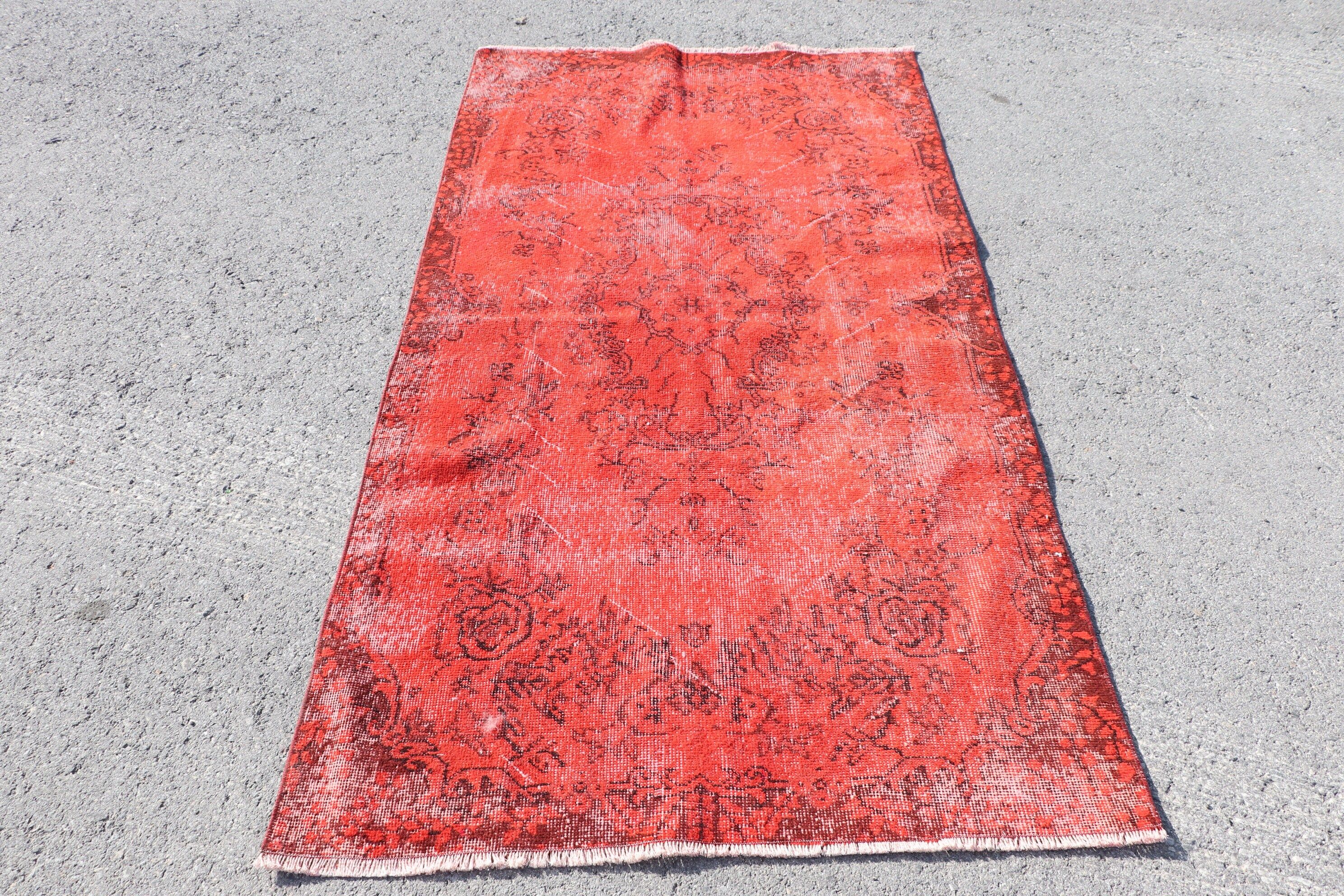 Dorm Rug, Bedroom Rug, Nursery Rugs, Vintage Rugs, Rugs for Kitchen, Red Kitchen Rugs, Anatolian Rug, 3.6x6.6 ft Accent Rug, Turkish Rug