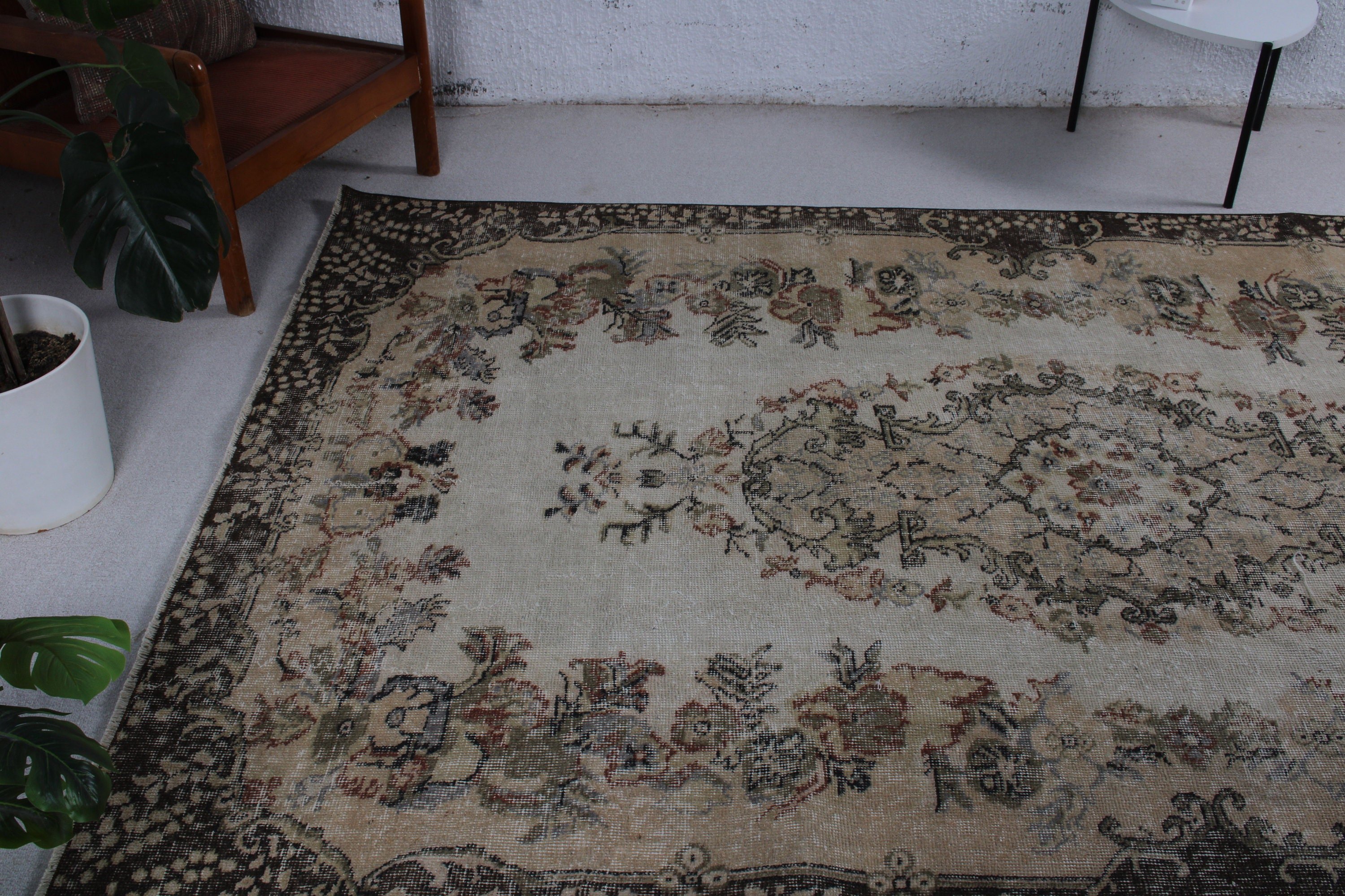 Vintage Halı, Yatak Odası Halısı, Etnik Halılar, Antika Halılar, Bej Oryantal Halılar, 5.7x9.4 ft Büyük Halı, Modern Halı, Türk Halısı, Salon Halısı