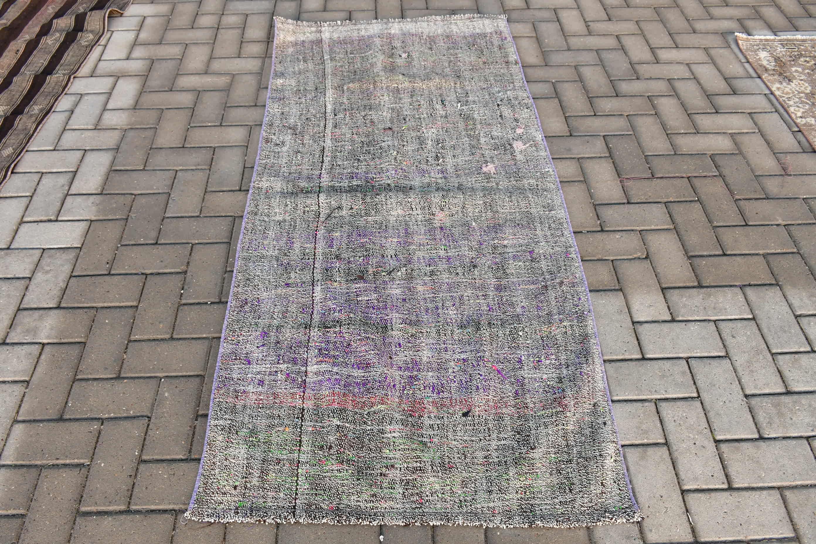 Bedroom Rugs, Vintage Rug, Entry Rug, Floor Rug, Rugs for Entry, Purple Oushak Rug, Turkish Rug, 3x6.1 ft Accent Rugs, Kitchen Rugs, Kilim