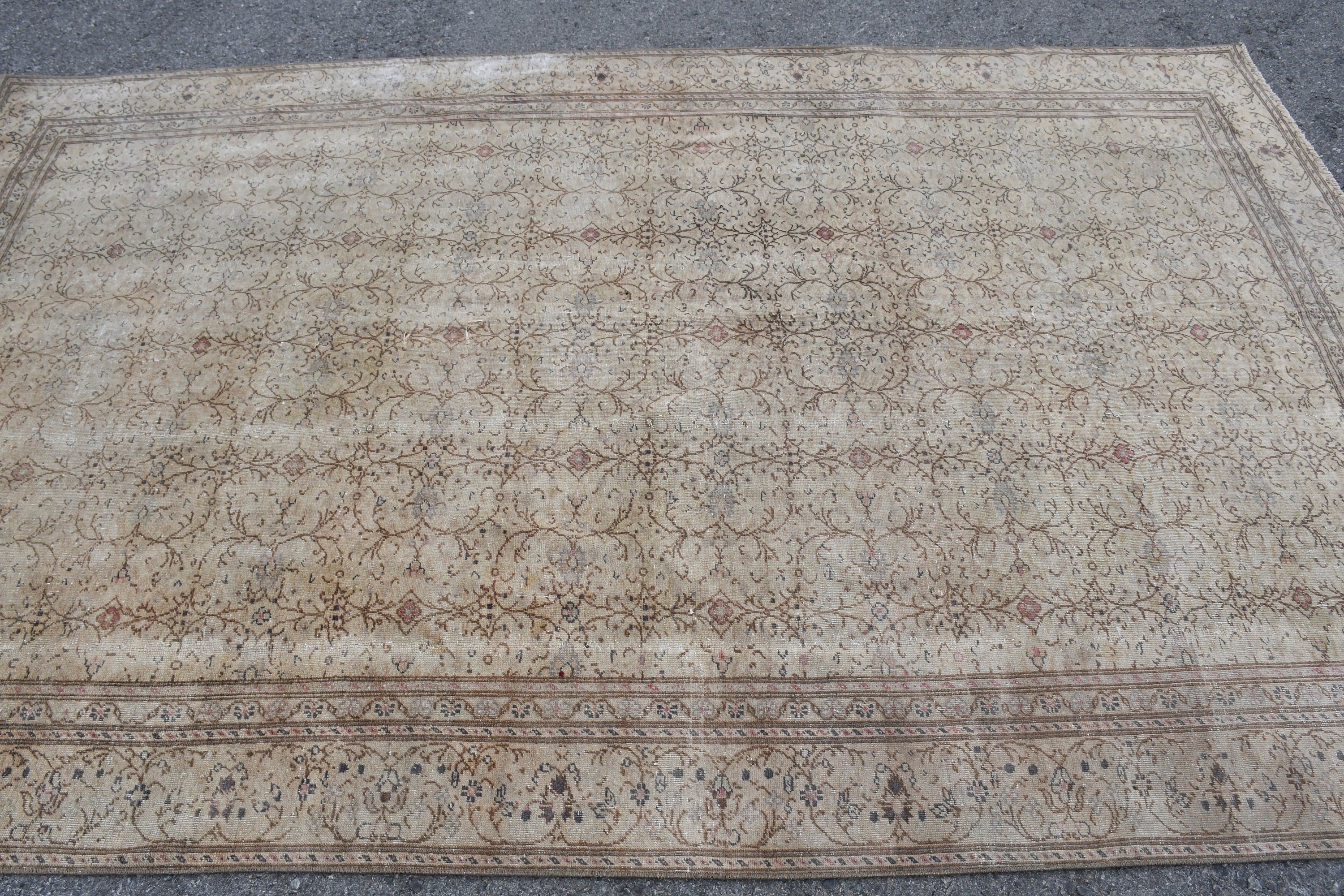 Bedroom Rug, Turkish Rug, Beige Home Decor Rug, Vintage Rug, Moroccan Rug, Dorm Rug, Living Room Rug, Home Decor Rug, 5.9x9.6 ft Large Rug