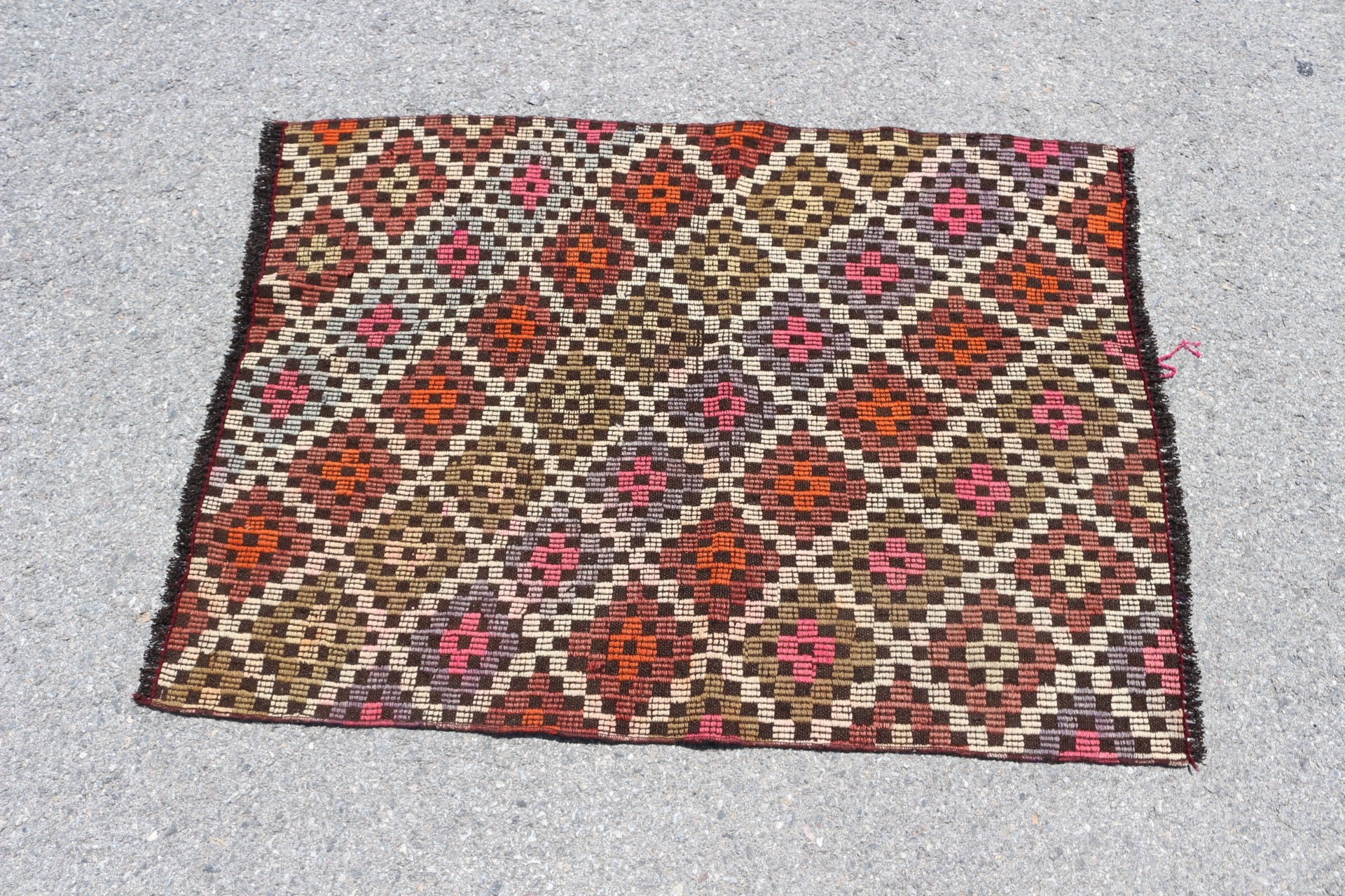 Türk Halıları, Giriş Halıları, Yer Halıları, Sessiz Halılar, Kilim, Banyo Halısı, Bej 2,8x3,7 ft Küçük Halı, Vintage Halı, Antika Halı