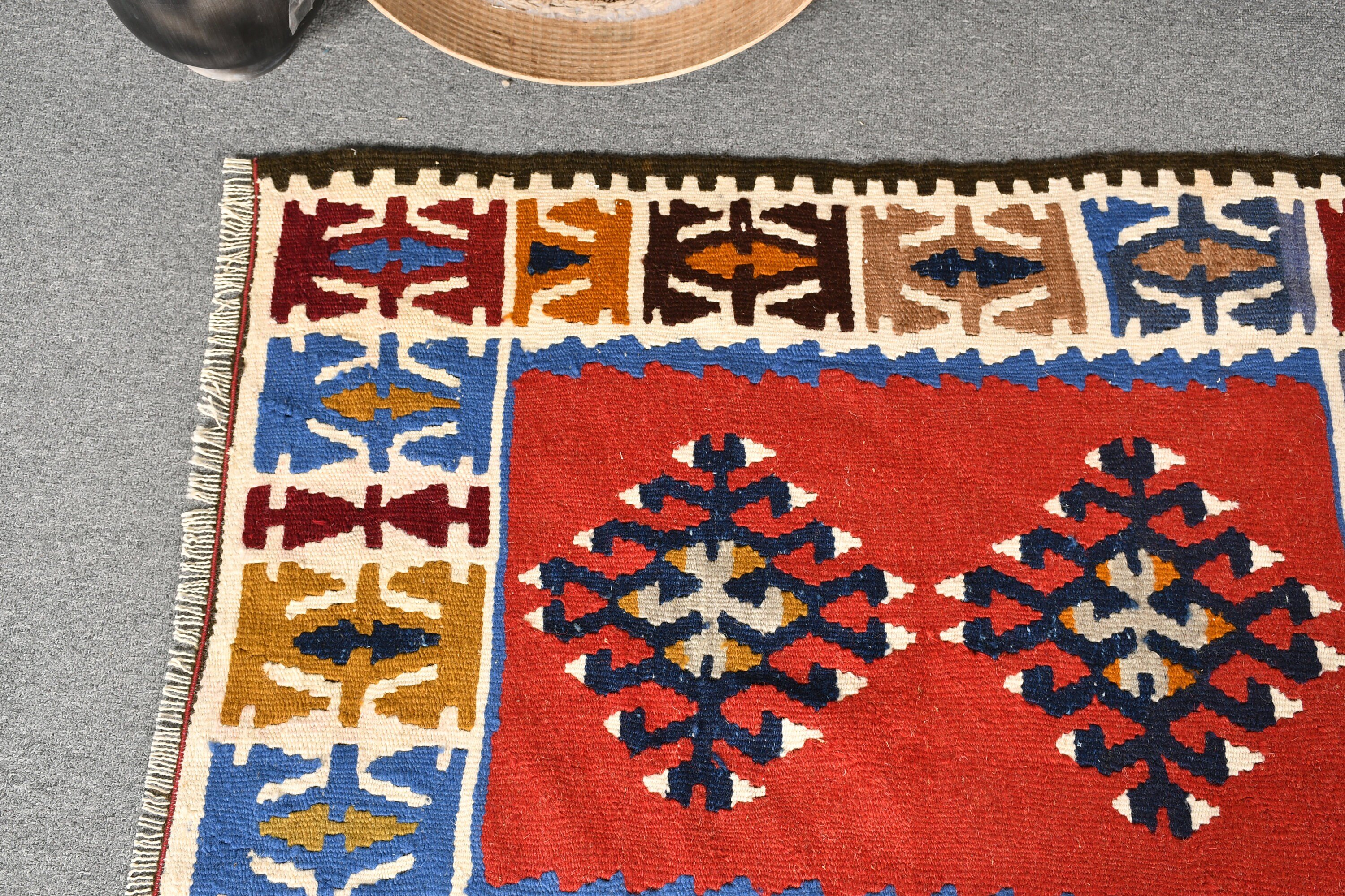 Giriş Halıları, Vintage Halı, Yer Halıları, Oryantal Halı, Yatak Odası Halısı, Türk Halısı, Aztek Halısı, Kilim, 2,5x3,2 ft Küçük Halı, Kırmızı Ev Dekor Halısı