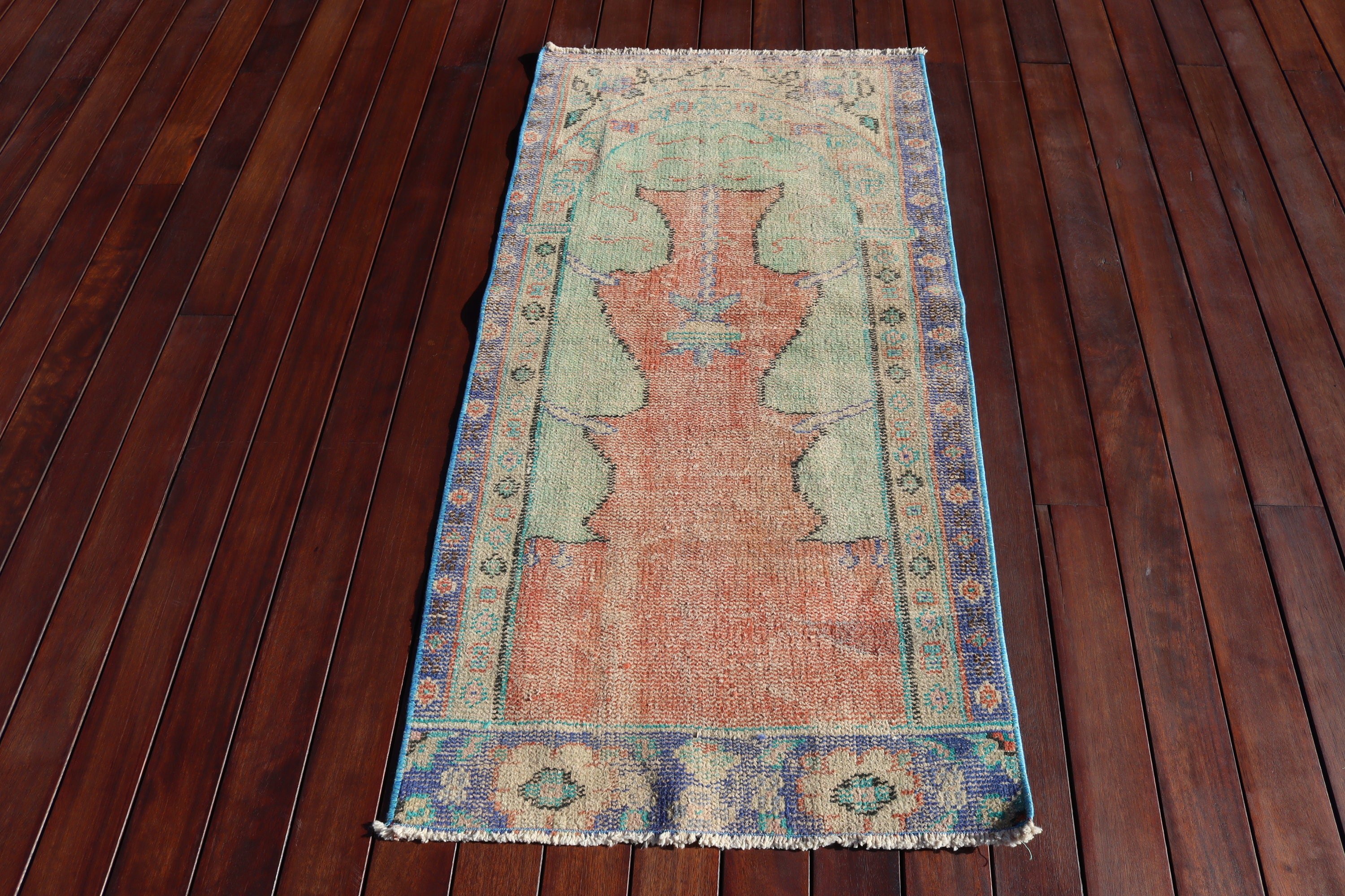 Fas Halısı, Vintage Halı, Yatak Odası Halısı, Antika Halı, 2.2x4.4 ft Küçük Halı, Küçük Alan Halısı, Kırmızı Oryantal Halılar, Türk Halıları, Modern Halılar