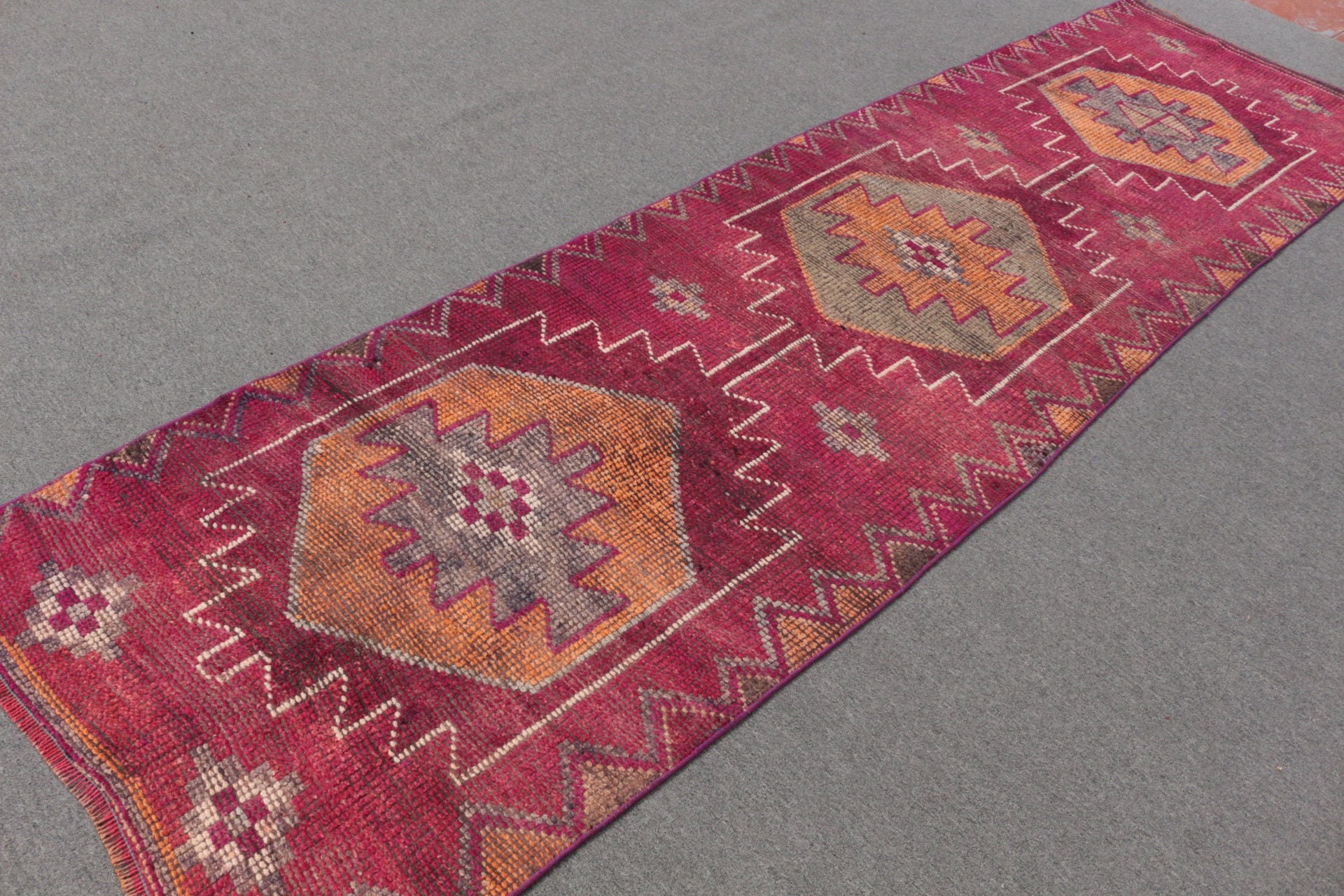 Rugs for Kitchen, Vintage Rugs, 3x11.3 ft Runner Rug, Eclectic Rug, Red Moroccan Rugs, Turkish Rug, Cool Rug, Antique Rugs, Corridor Rug
