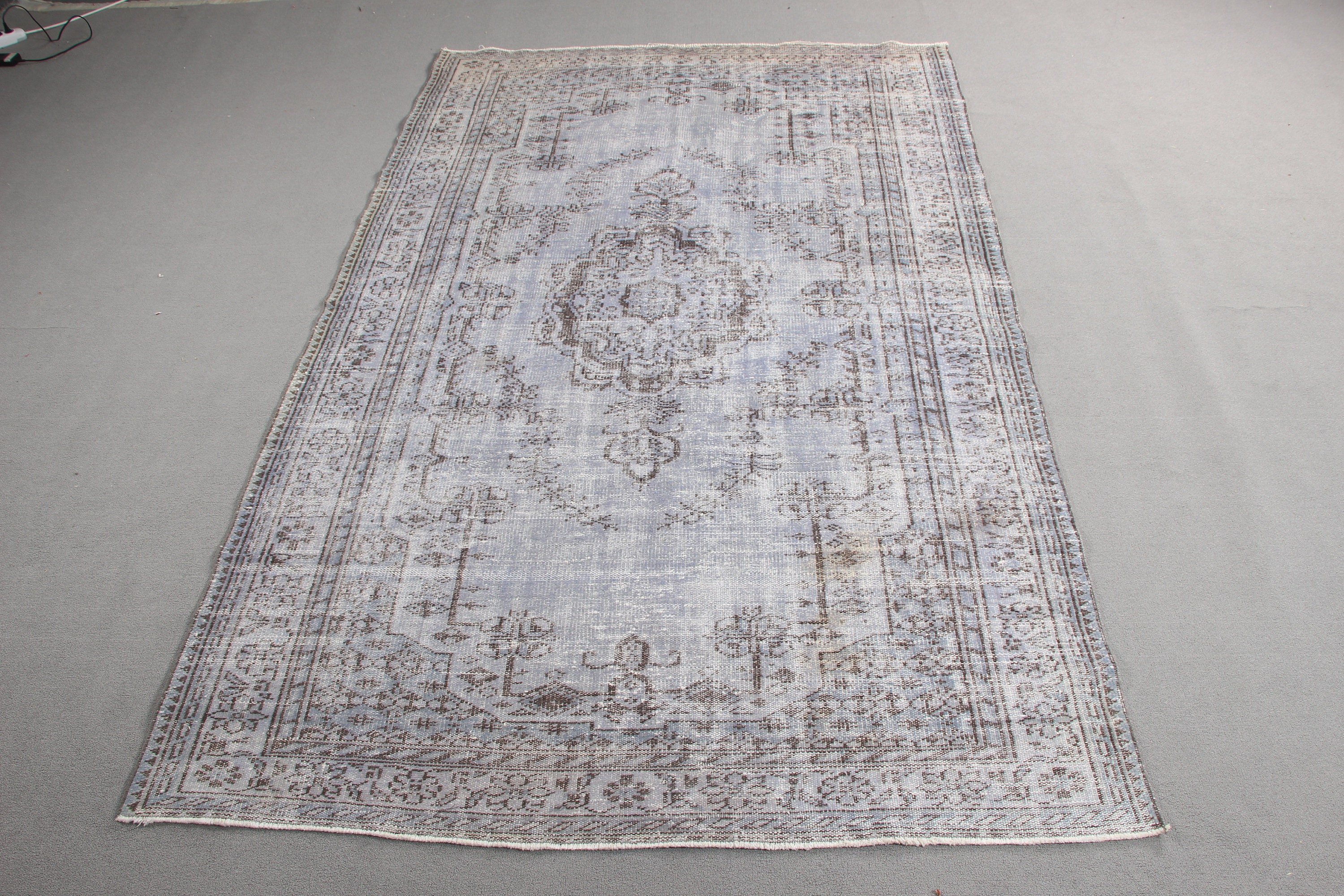 Yün Halılar, Türk Halısı, Etnik Halı, 5,9x9,3 ft Büyük Halı, Büyük Boho Halısı, Vintage Halı, Nötr Halı, Bej El Dokuma Halısı, Yatak Odası Halısı