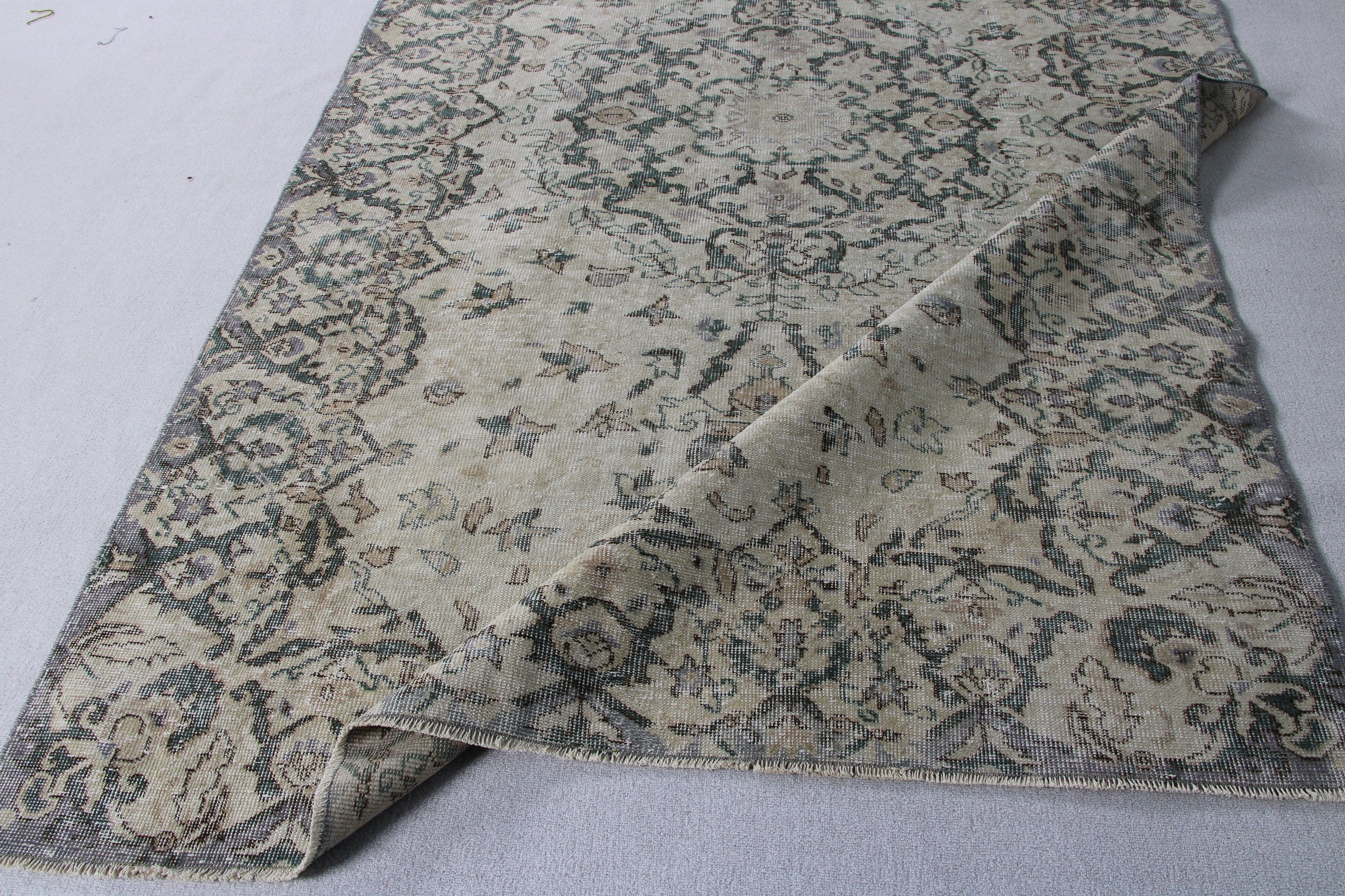 5.8x9.5 ft Büyük Halılar, Bej Bildirimi Halı, Büyük Vintage Halılar, Aztek Halıları, Lüks Halı, Antika Halı, Türk Halısı, Vintage Halı, Yatak Odası Halısı