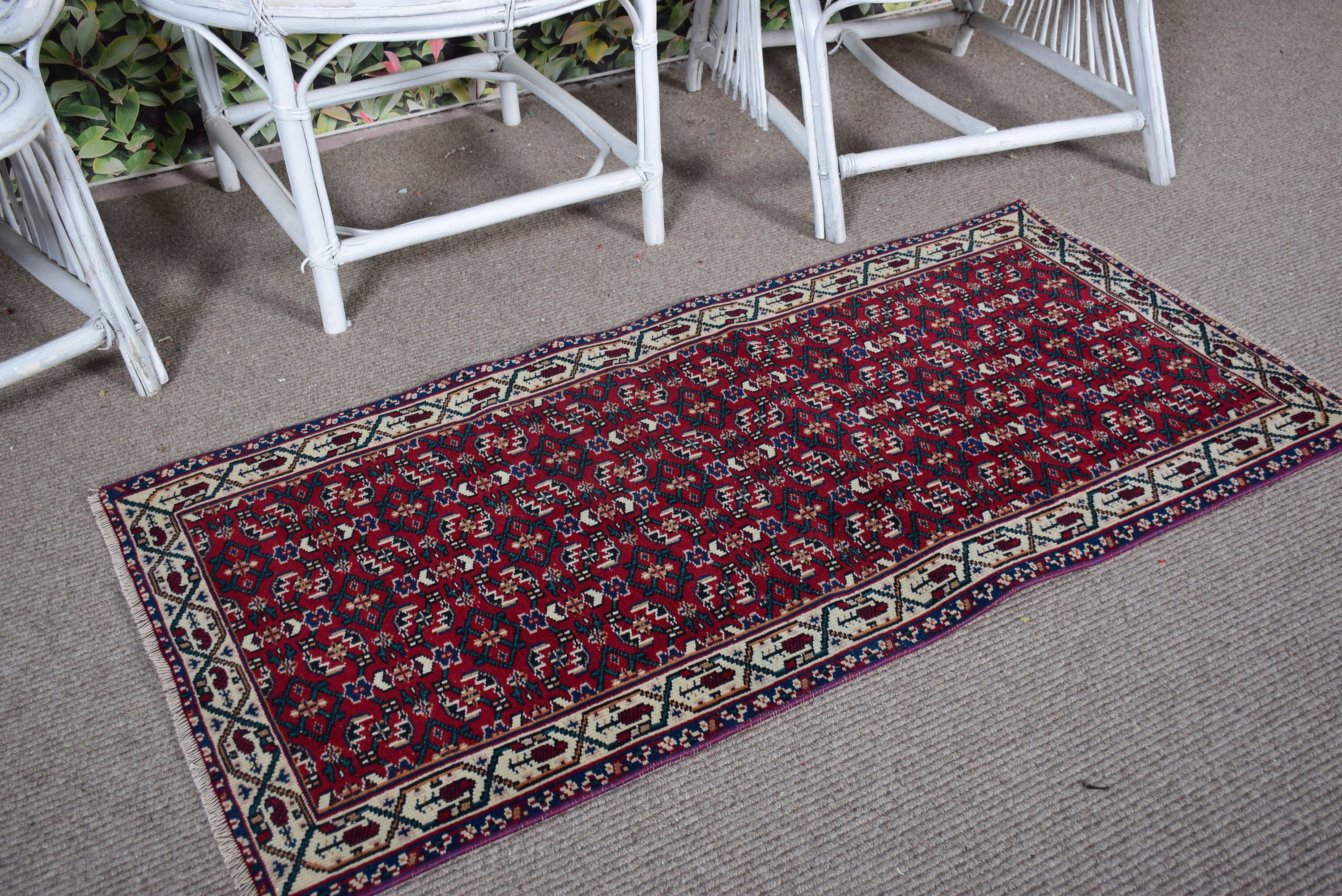 Red Luxury Rug, Entry Rug, Small Vintage Rugs, Oriental Rugs, Turkish Rugs, Vintage Rugs, 2.1x4.3 ft Small Rug, Aztec Rug, Floor Rugs