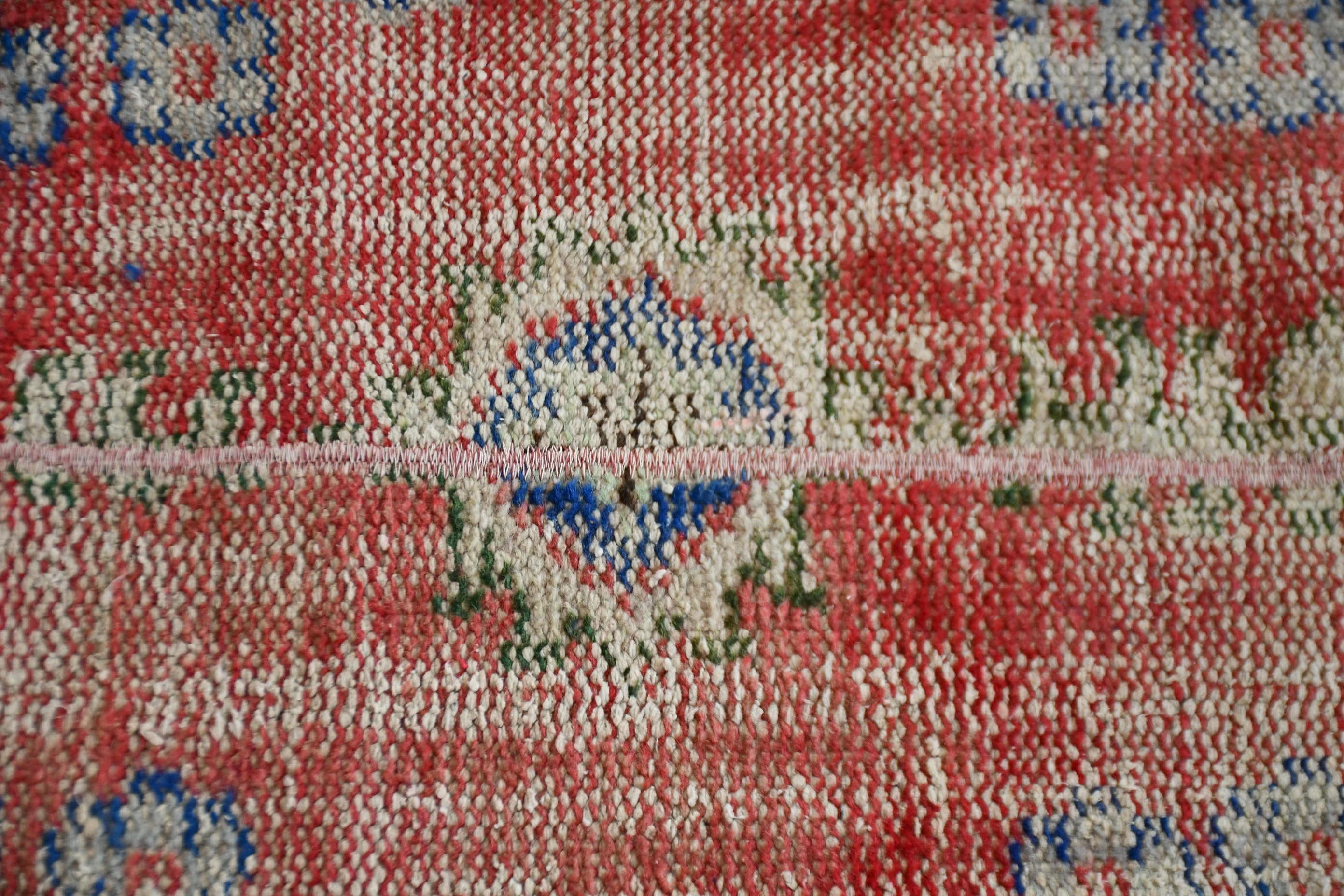 Pale Rug, Art Rug, Stair Rugs, Oriental Rug, Vintage Rug, 3.3x9.1 ft Runner Rug, Red Bedroom Rug, Rugs for Runner, Kitchen Rug, Turkish Rug