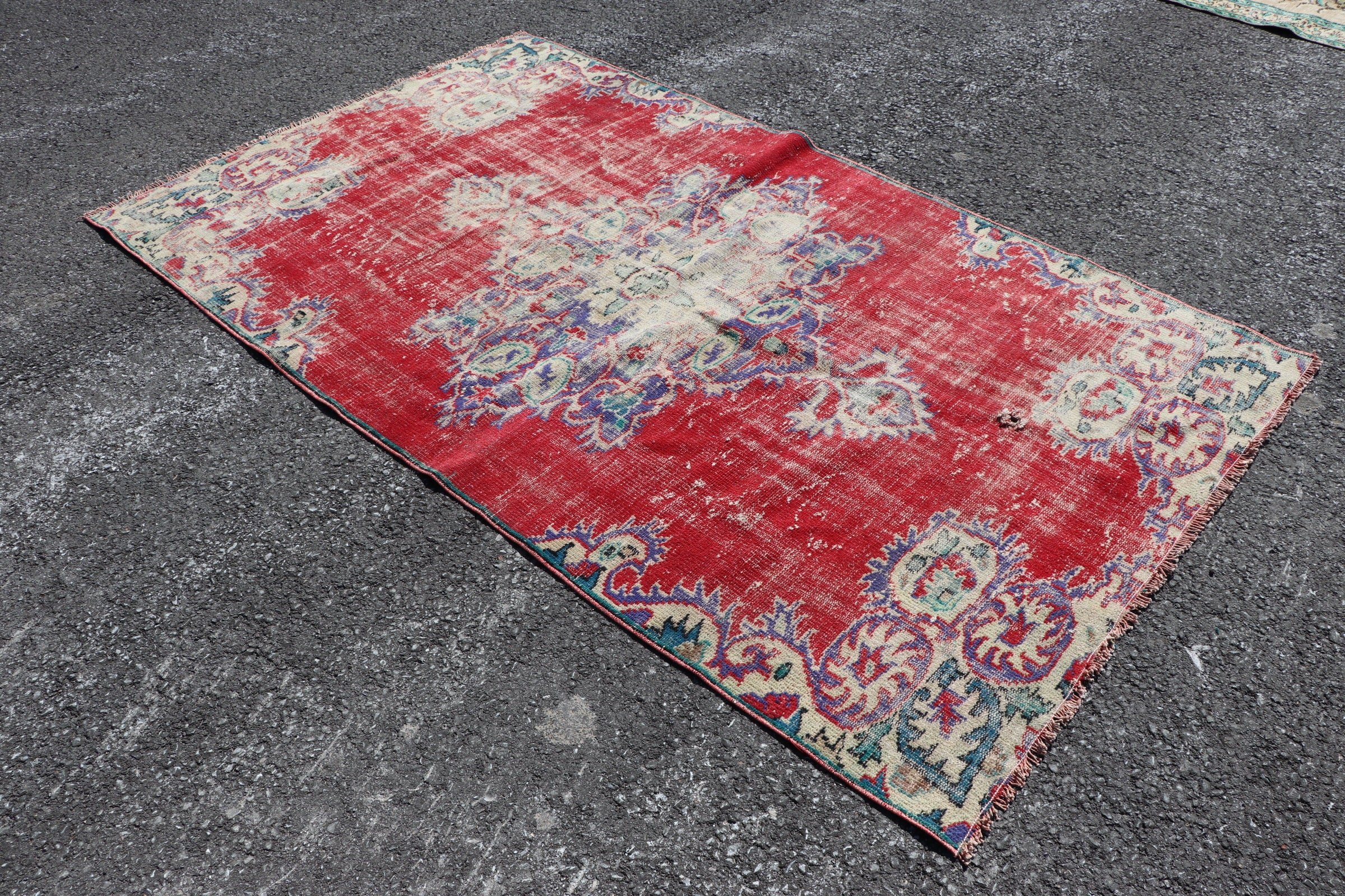 Kitchen Rug, Red Anatolian Rugs, Bedroom Rugs, Dining Room Rug, Turkish Rug, Wool Rug, Vintage Rug, 4.9x8.3 ft Large Rugs, Handwoven Rug