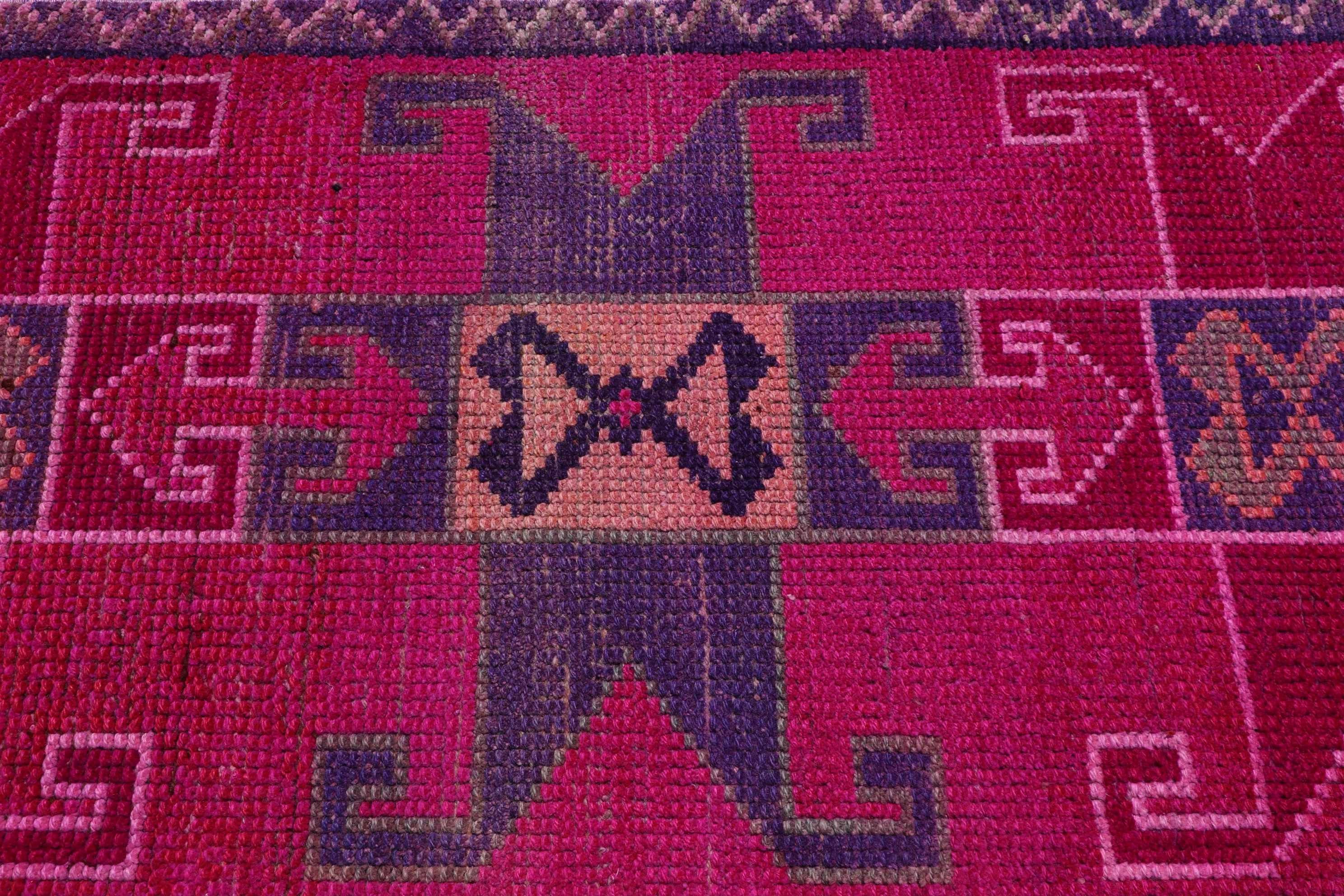 Hallway Rugs, Rugs for Stair, 2.8x9.3 ft Runner Rugs, Oriental Rug, Stair Rug, Pink Oushak Rug, Vintage Rug, Turkish Rug