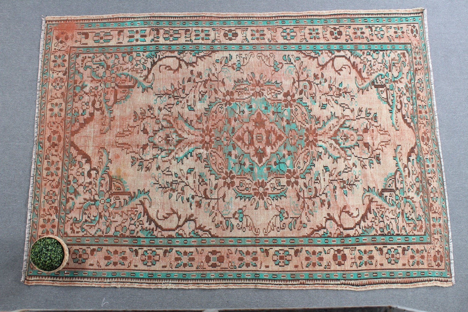 Home Decor Rugs, Kitchen Rugs, Turkish Rugs, 6.6x9.2 ft Large Rug, Salon Rug, Bohemian Rug, Vintage Rug, Bedroom Rugs, Brown Antique Rugs