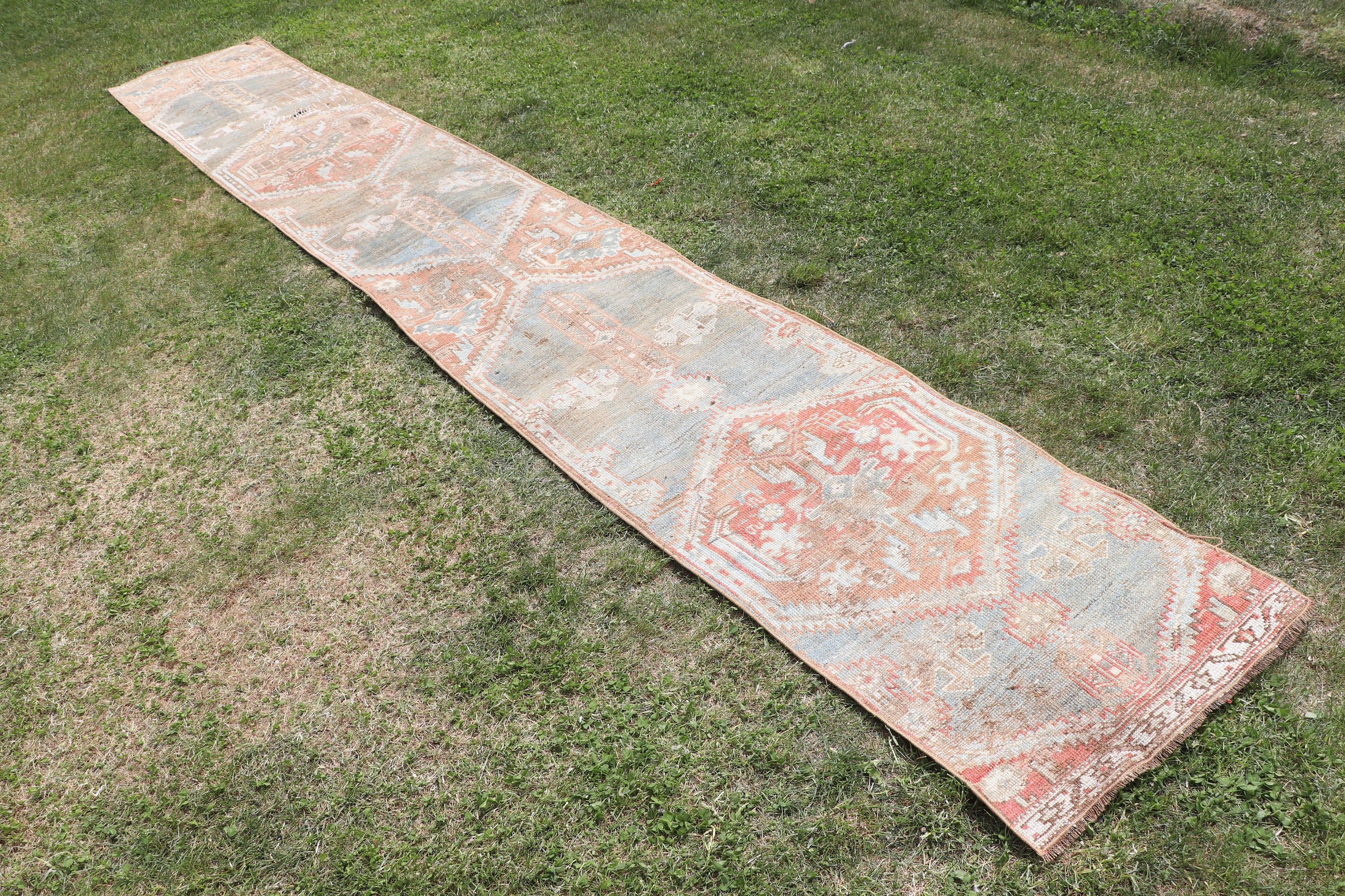 1.9x13.3 ft Runner Halı, Türk Halısı, Kahverengi Fas Halısı, Vintage Runner Halısı, Nötr Halılar, Vintage Halılar, Yün Halı, Mutfak Halıları, Modern Halı