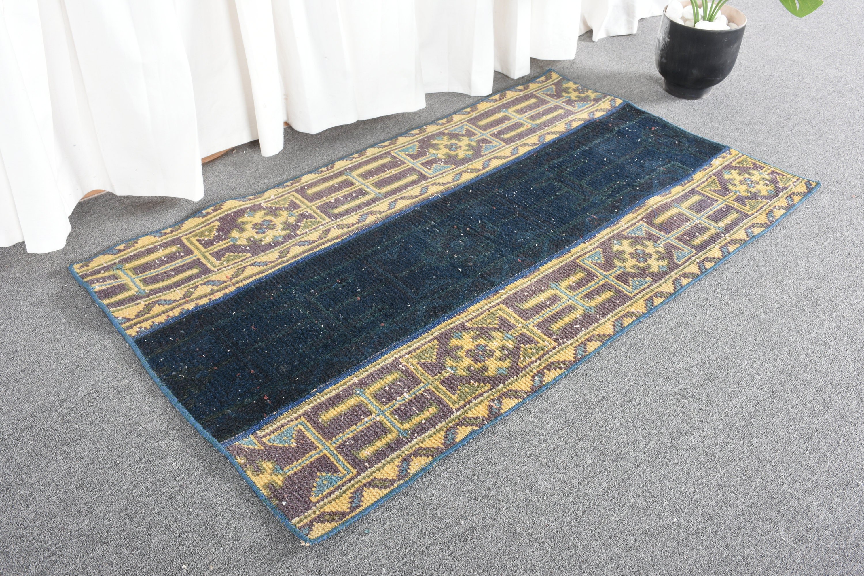 Entry Rug, Rugs for Door Mat, Yellow Cool Rug, Bedroom Rug, Turkish Rug, Vintage Rug, Antique Rug, 2.1x3.8 ft Small Rug