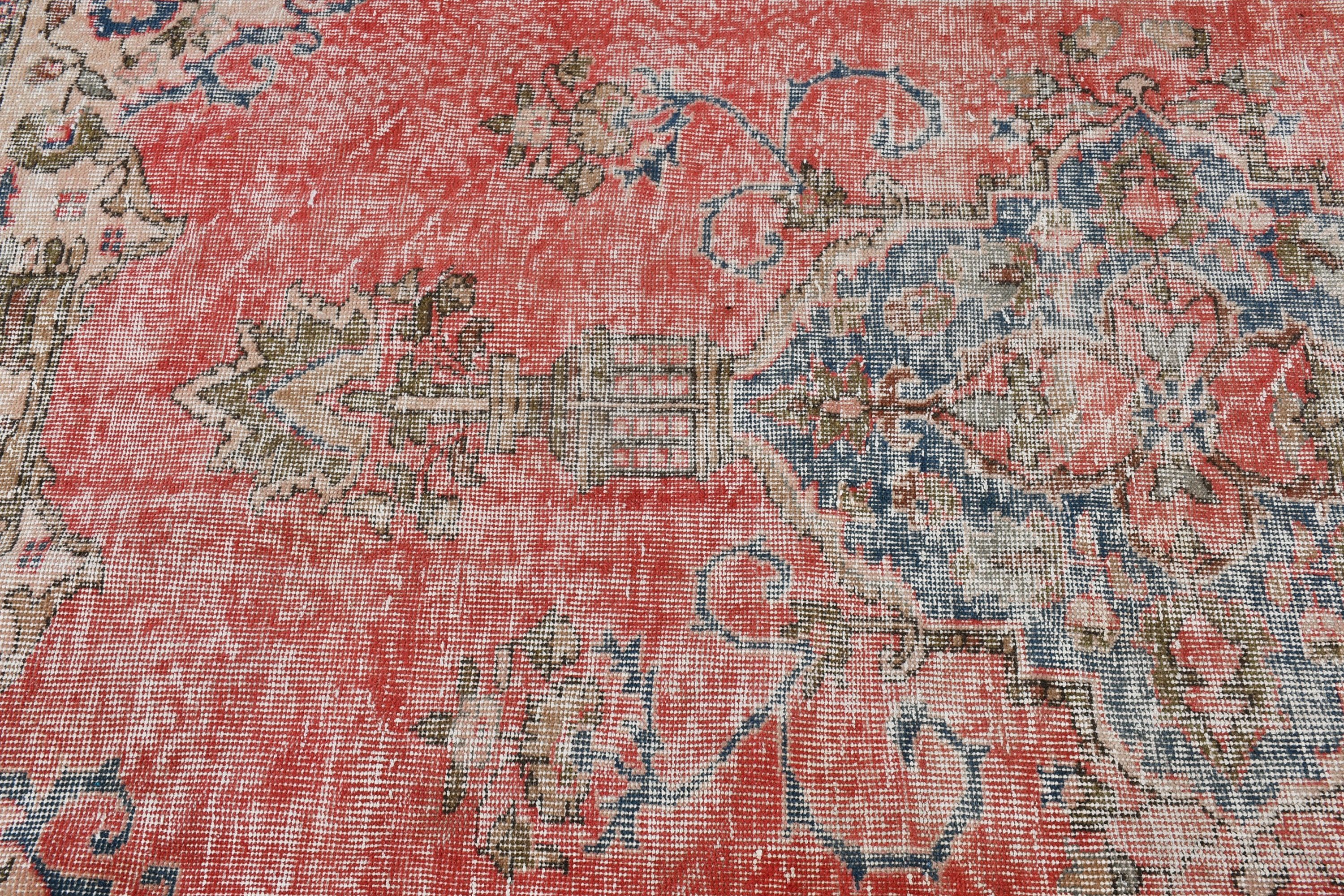 Oriental Rugs, Vintage Rug, Dining Room Rug, Antique Rug, Red Moroccan Rug, Aesthetic Rug, 5.9x5.9 ft Area Rug, Turkish Rug, Kitchen Rug