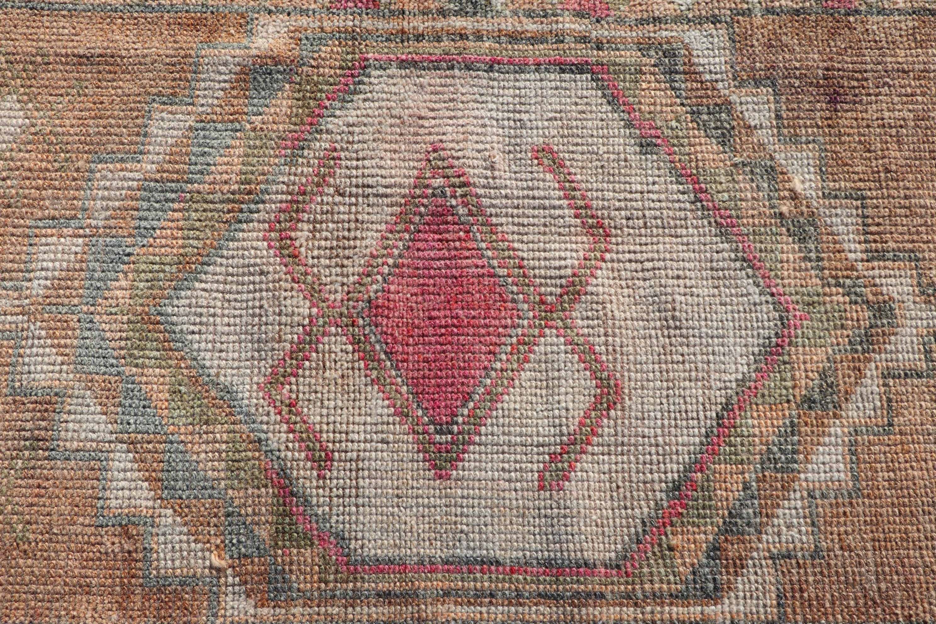 Oushak Halıları, Türk Halısı, Merdiven Halısı, Etnik Halı, Vintage Halılar, 2,5x12,8 ft Runner Halısı, Koridor Halıları, Mutfak Halıları, Kahverengi Antika Halılar